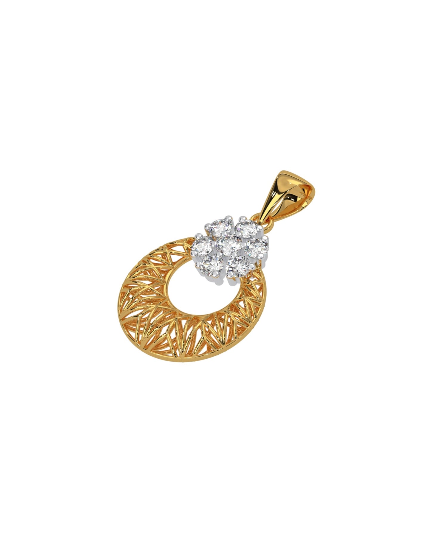 Magic Golden Bucket With A Diamond Daisy Pendant