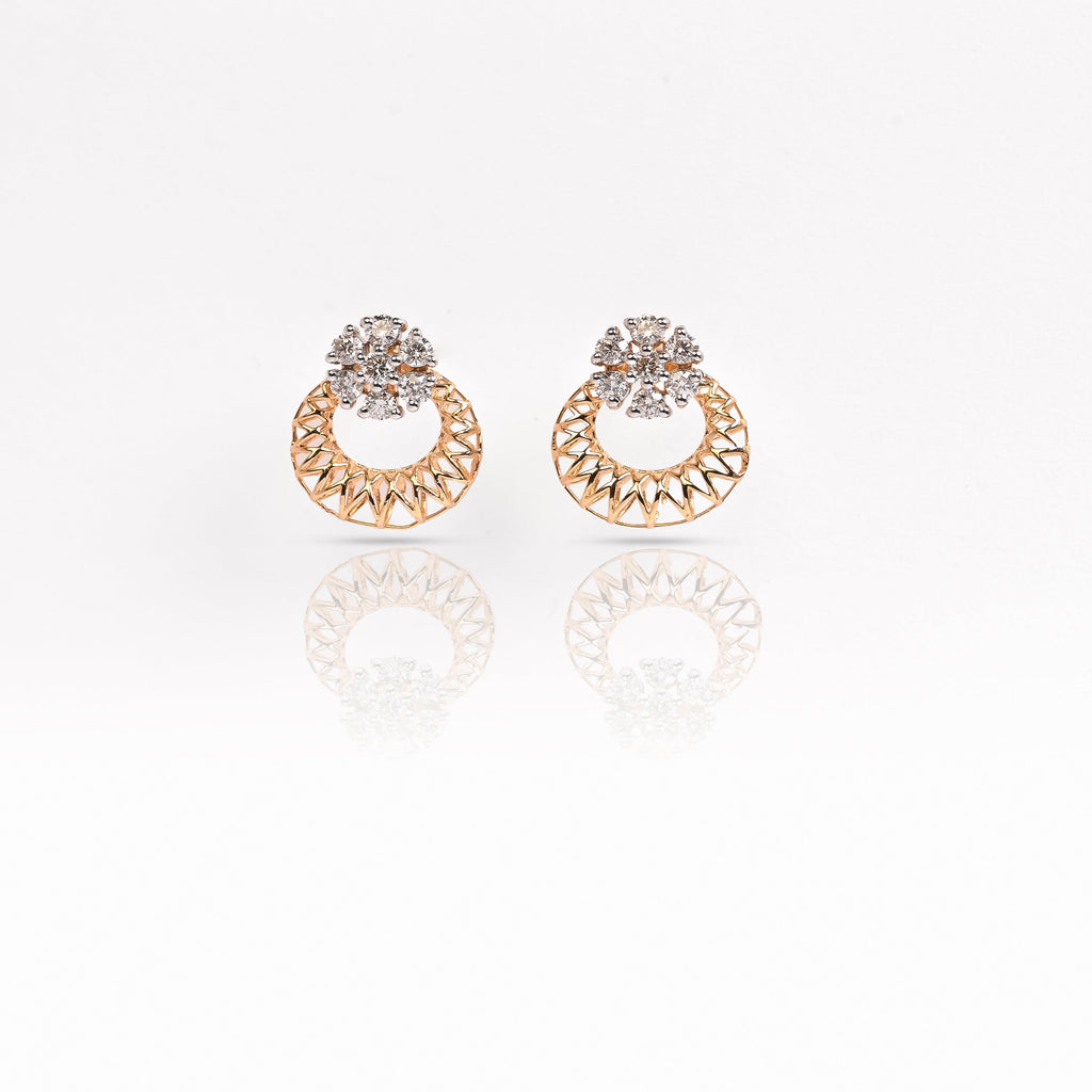 Magic Golden Bucket With A Diamond Daisy Earrings