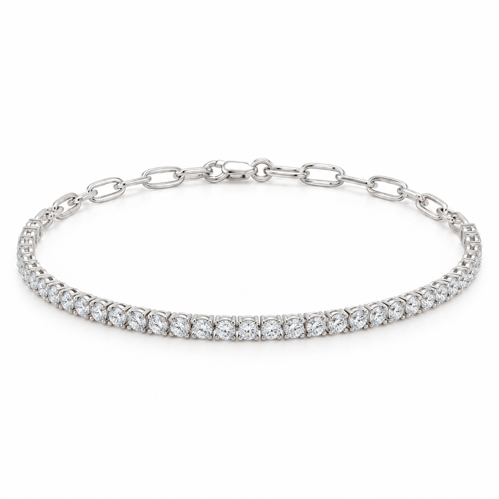 Classic Silver Tennis Bracelet