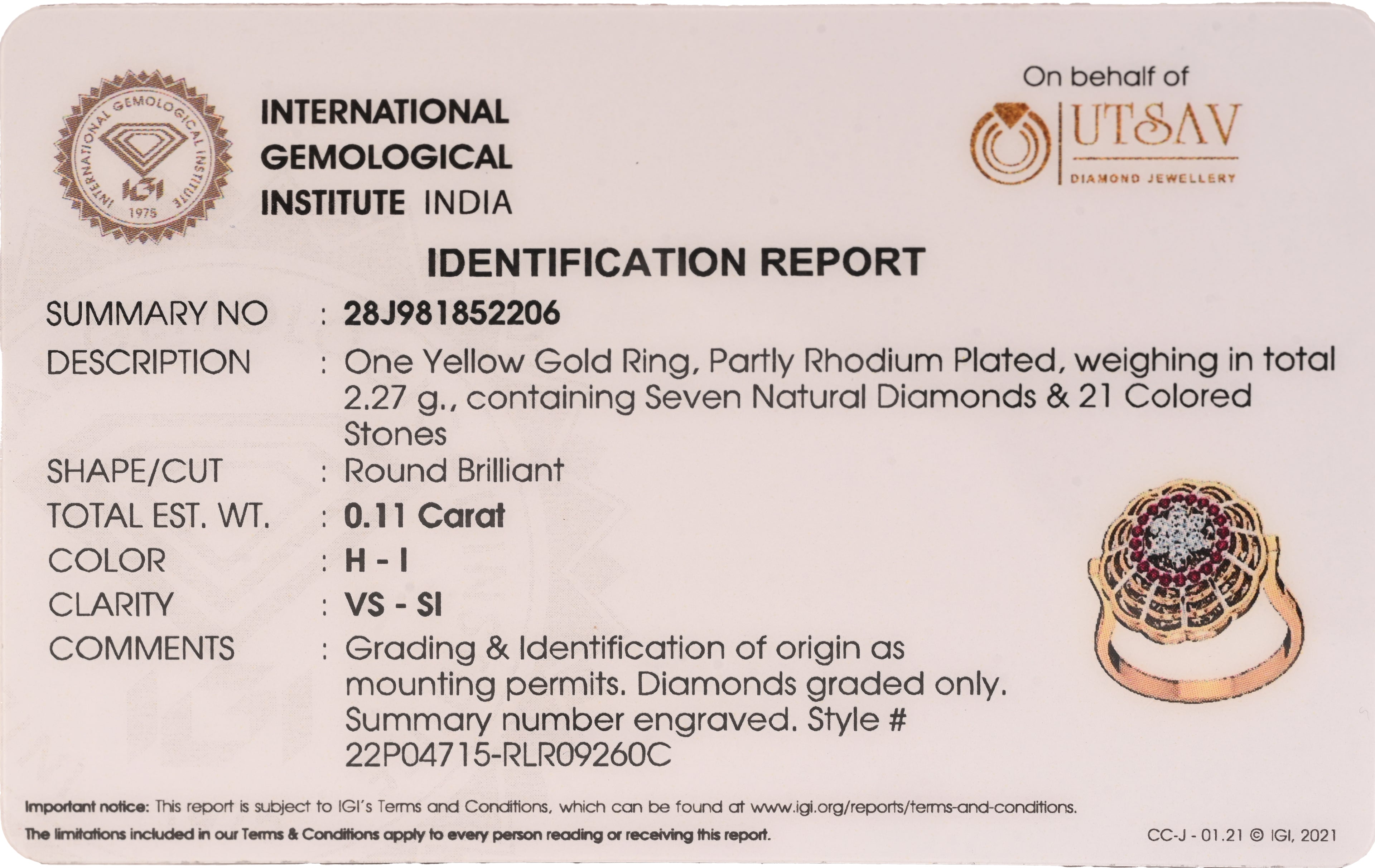 Magic Whippy Diamond Studded Daisy Gold Ring