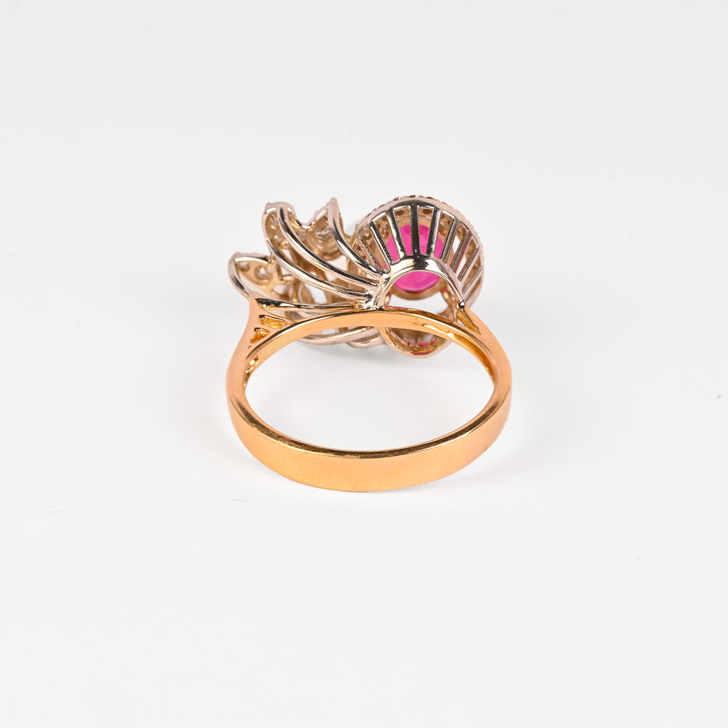 Magic Encircled Reflected Flowering Oval Ring