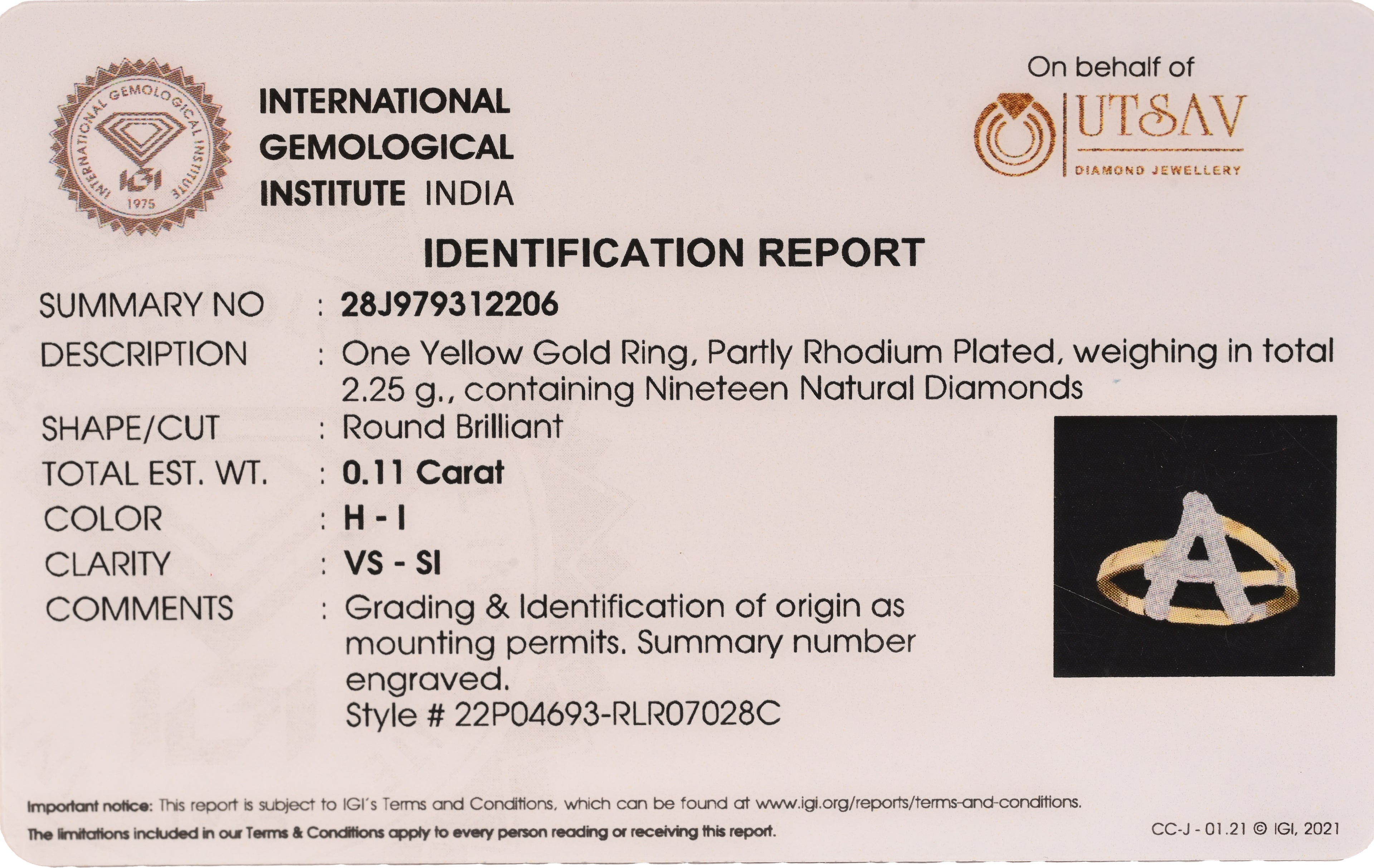 Magic Initial Sparkling A Gold Ring