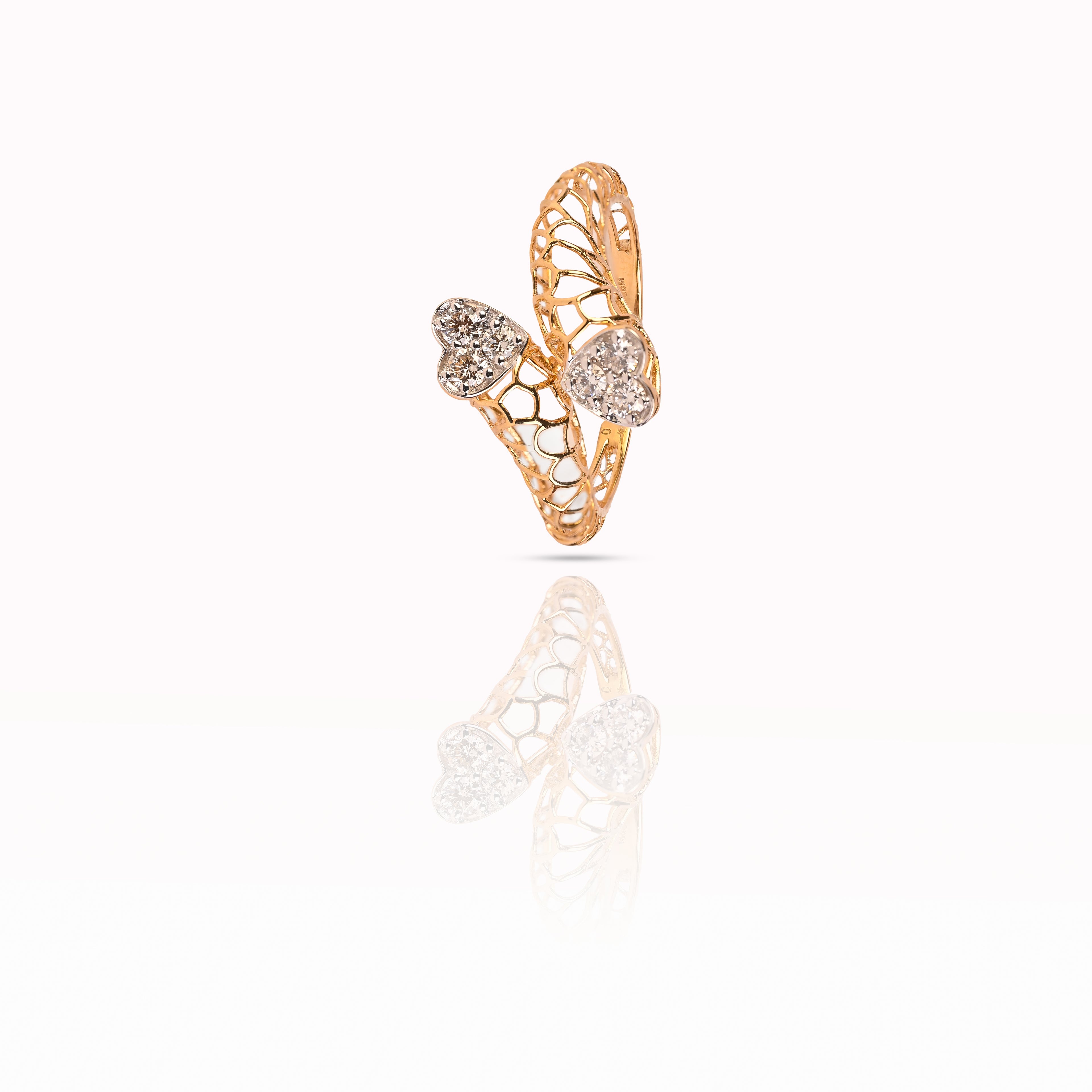 Magic Emerging Contact of Love Gold Ring