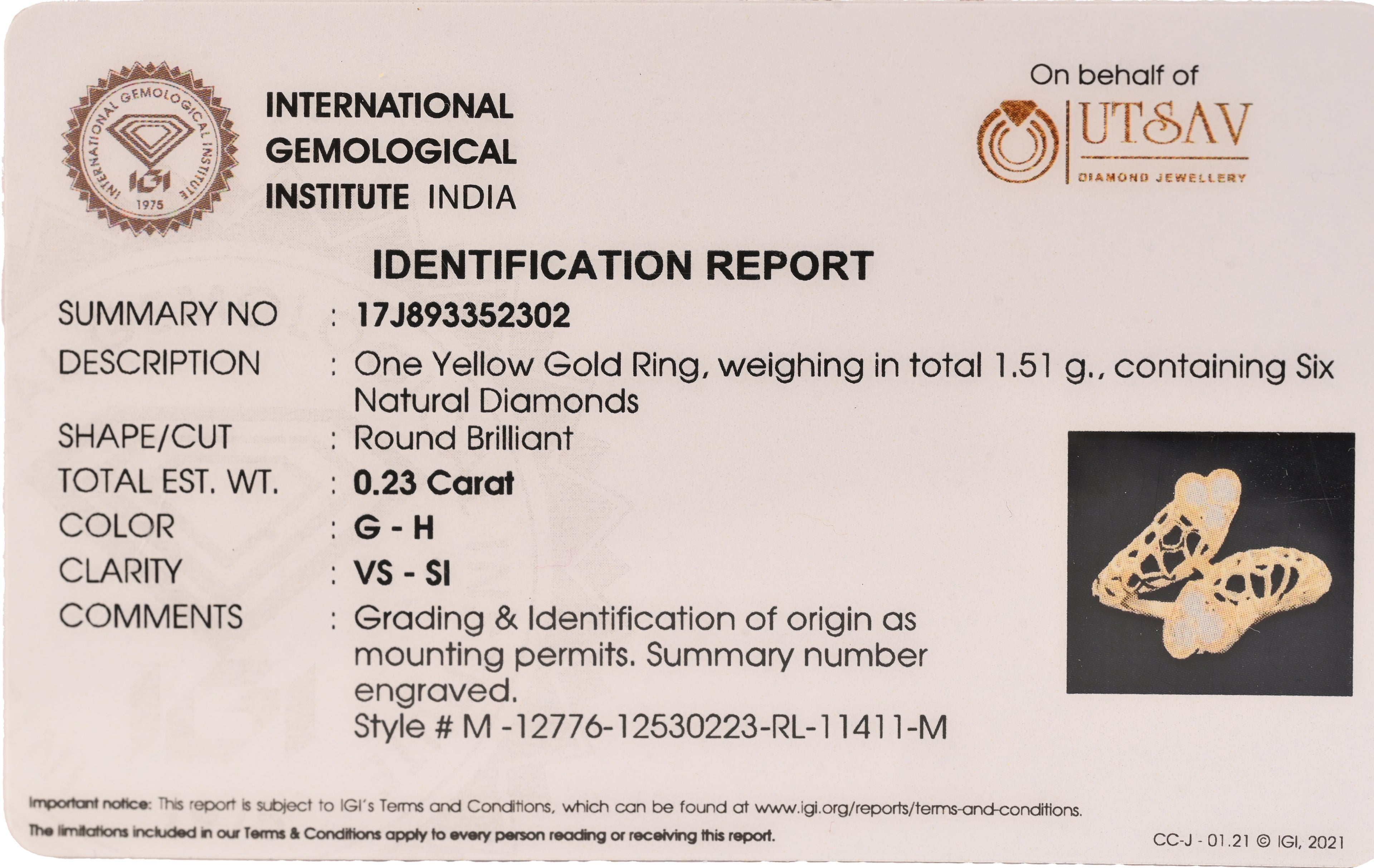 Magic Emerging Contact of Love Gold Ring