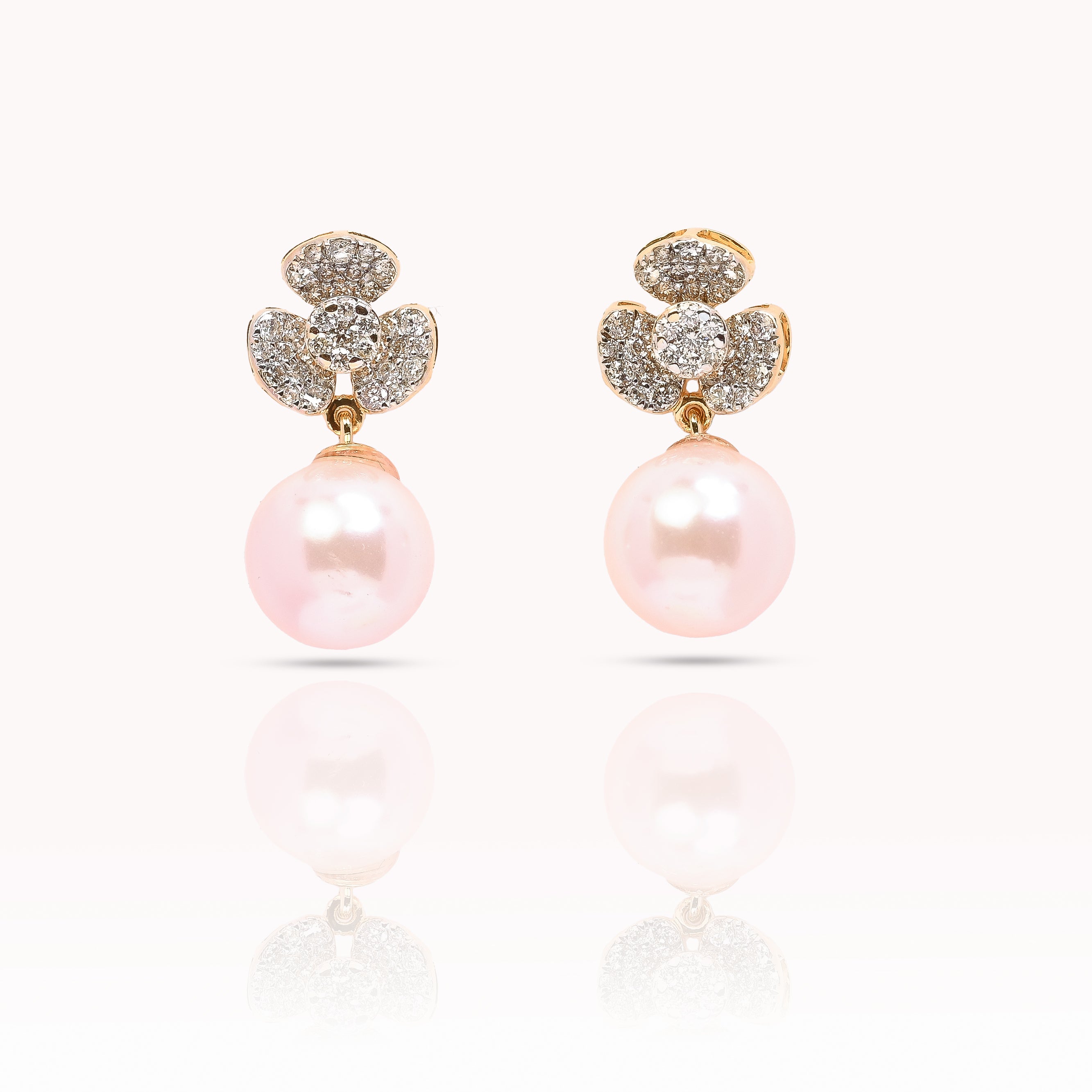 Magic Sparkled Daisy Pearl Droplet Earrings