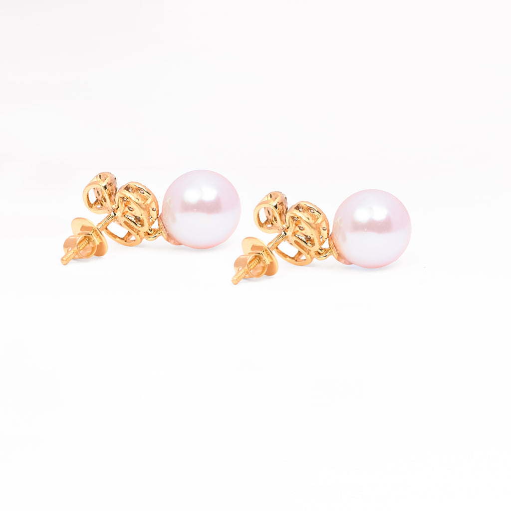 Magic Sparkled Daisy Pearl Droplet Earrings