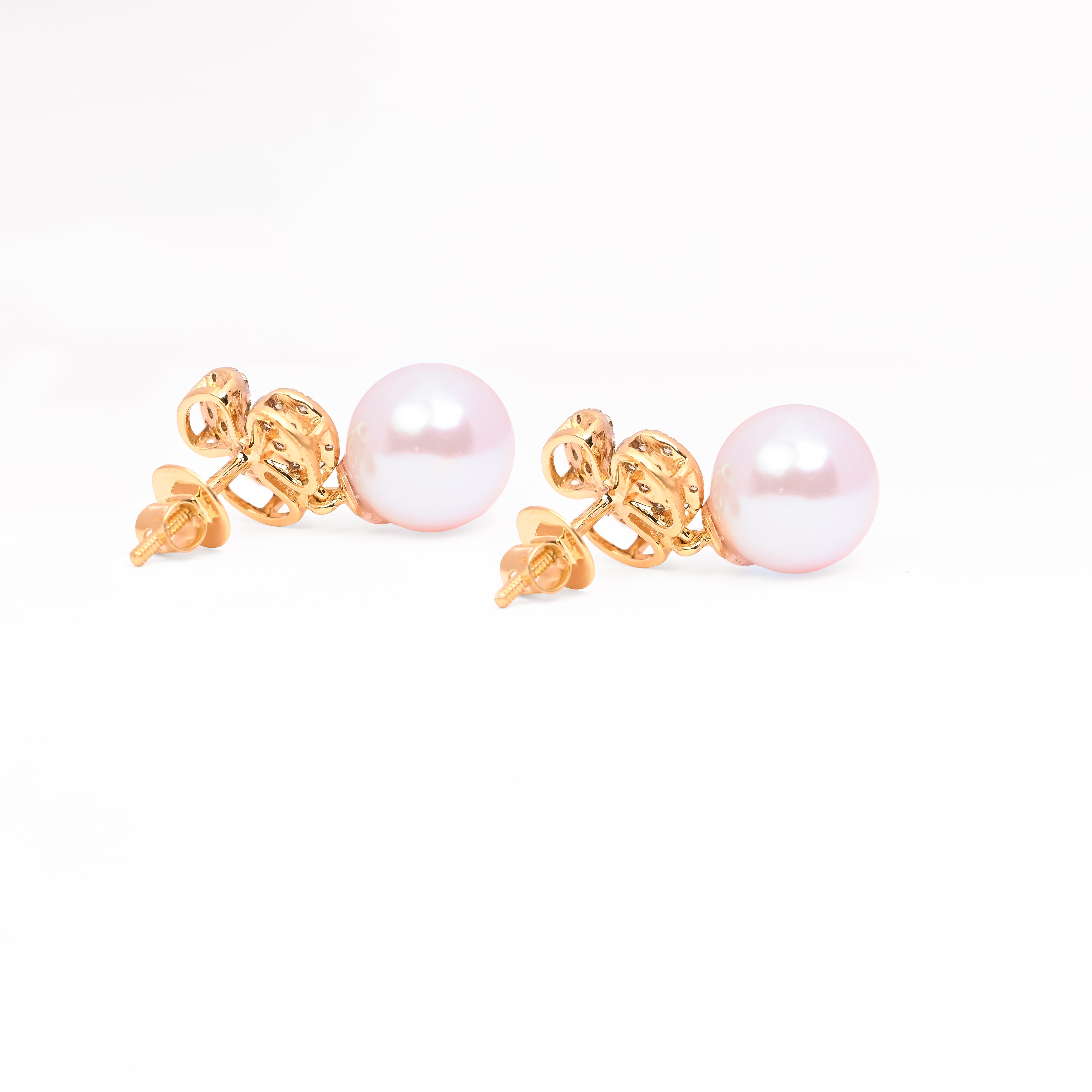 Magic Sparkled Daisy Pearl Droplet Earrings