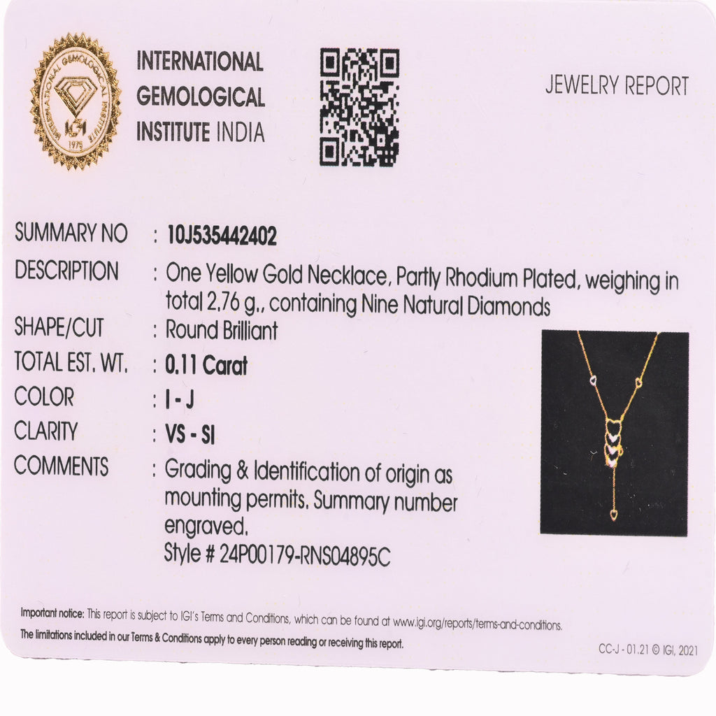 Magic Cascading Triflets of Sparked Heart Necklace