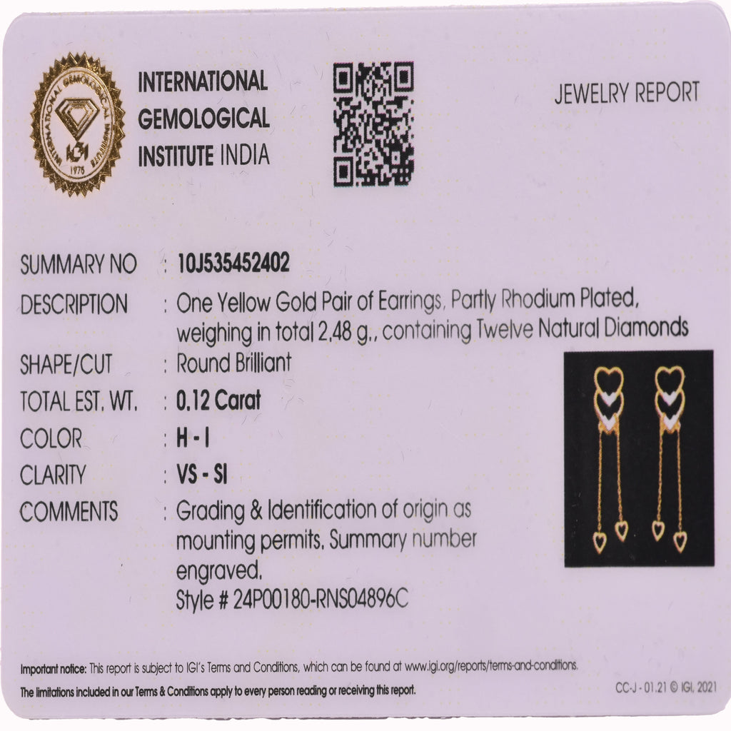 Magic Cascading Triflets of Sparked Heart Drop Earrings