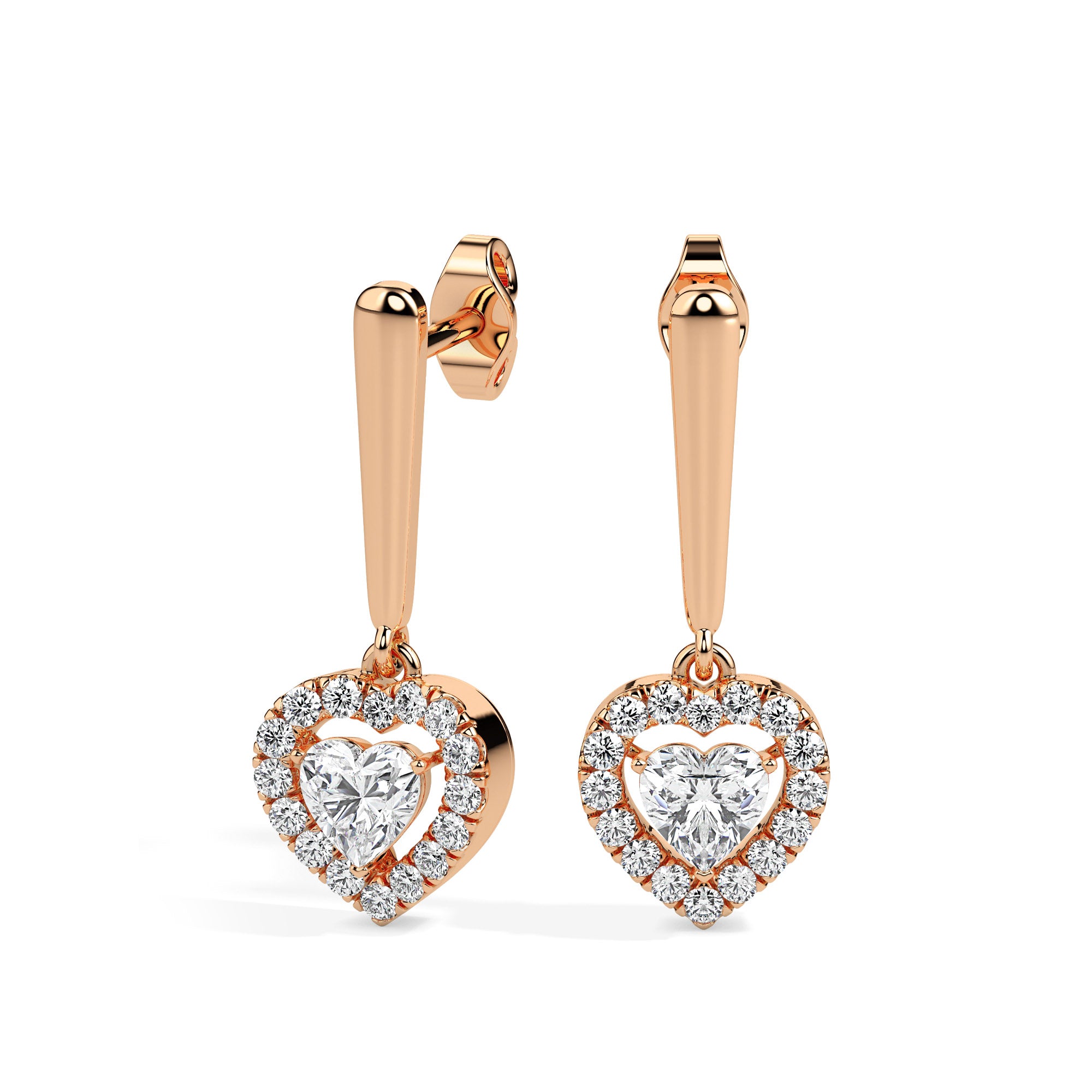 Magic Love in Every Sparkle: Heart Diamond Earrings