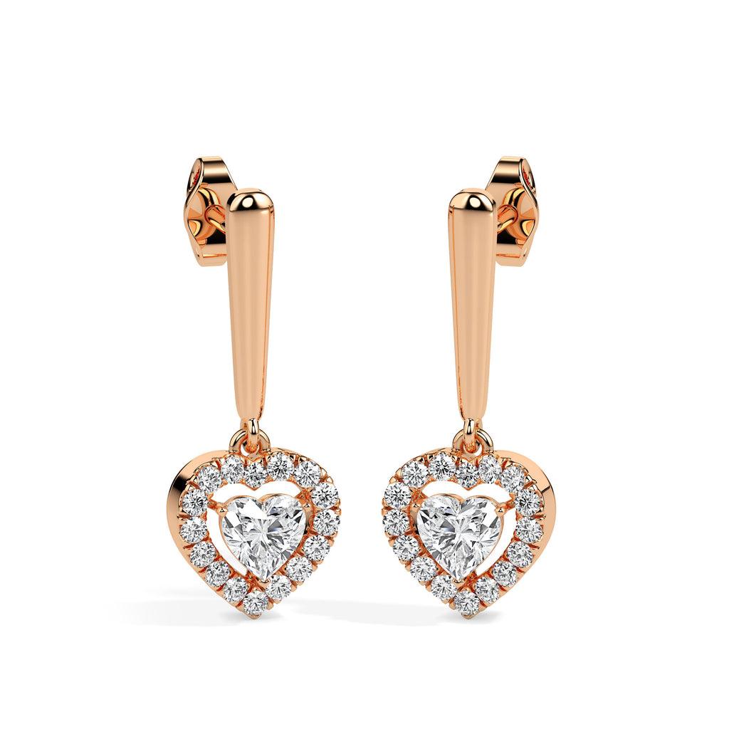 Magic Love in Every Sparkle: Heart Diamond Earrings
