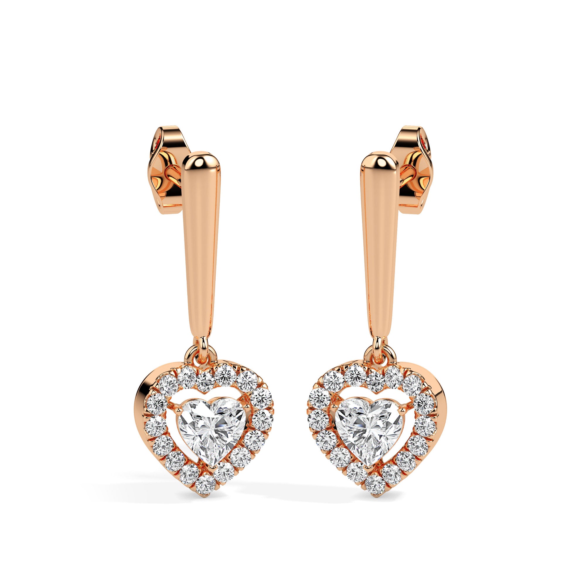 Magic Love in Every Sparkle: Heart Diamond Earrings