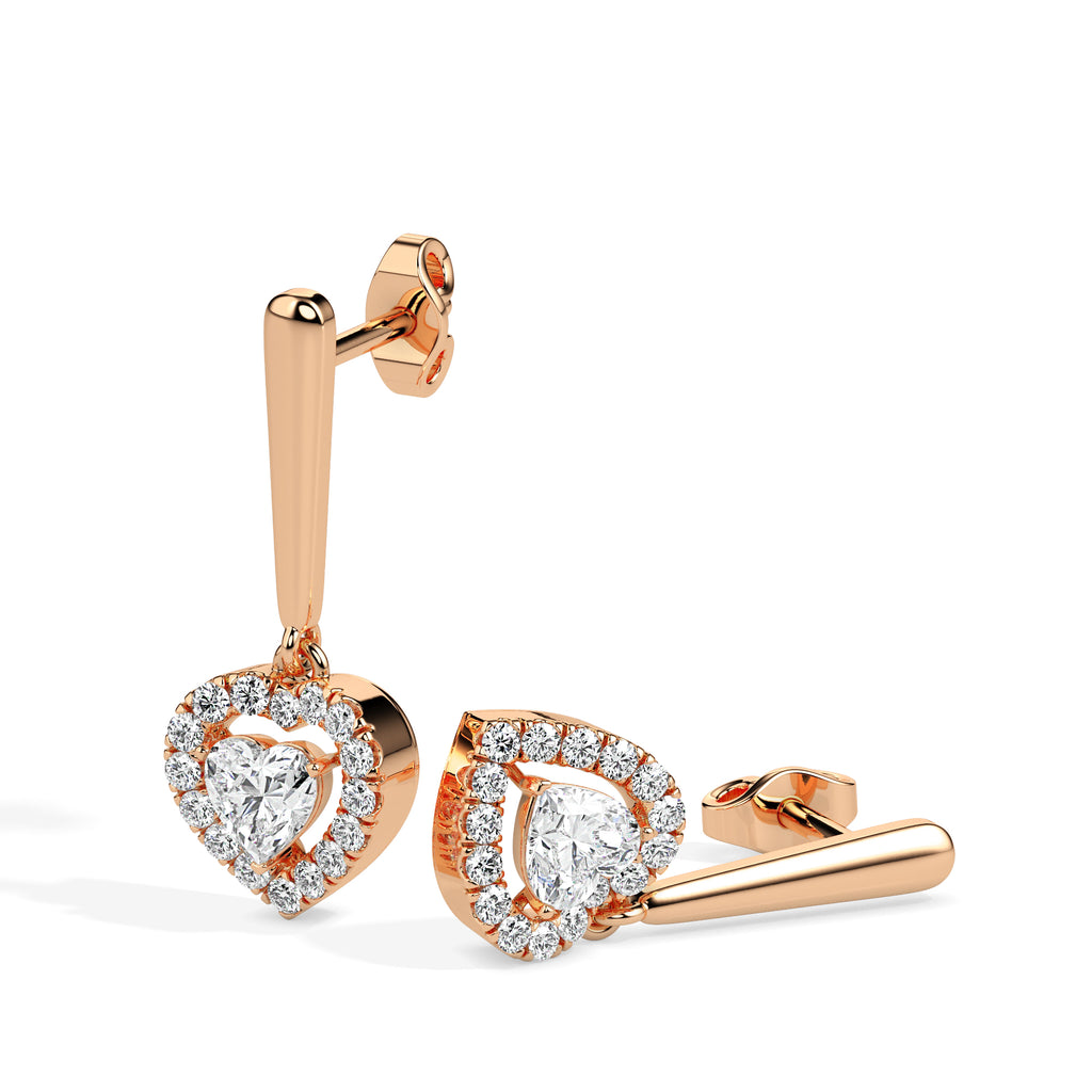 Magic Love in Every Sparkle: Heart Diamond Earrings