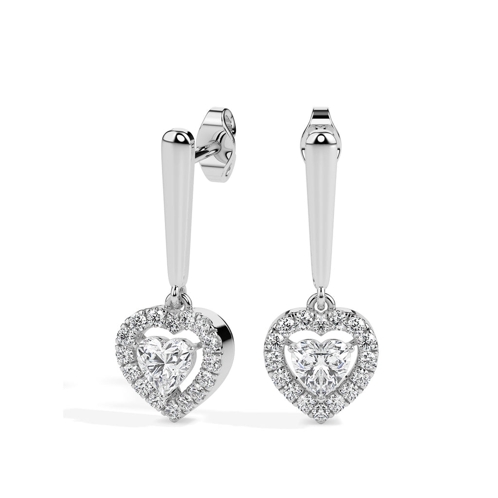 Magic Love in Every Sparkle: Heart Diamond Earrings