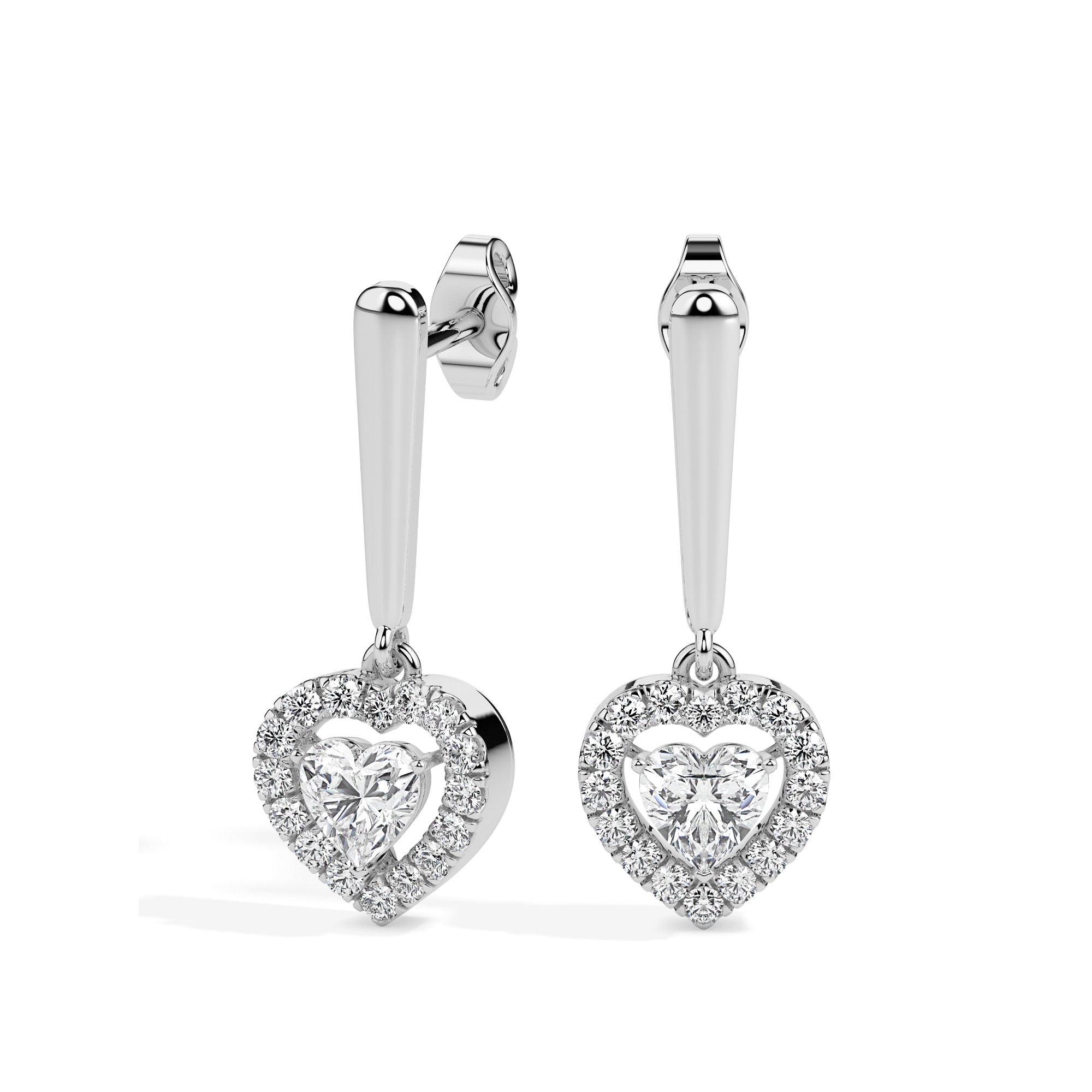Magic Love in Every Sparkle: Heart Diamond Earrings