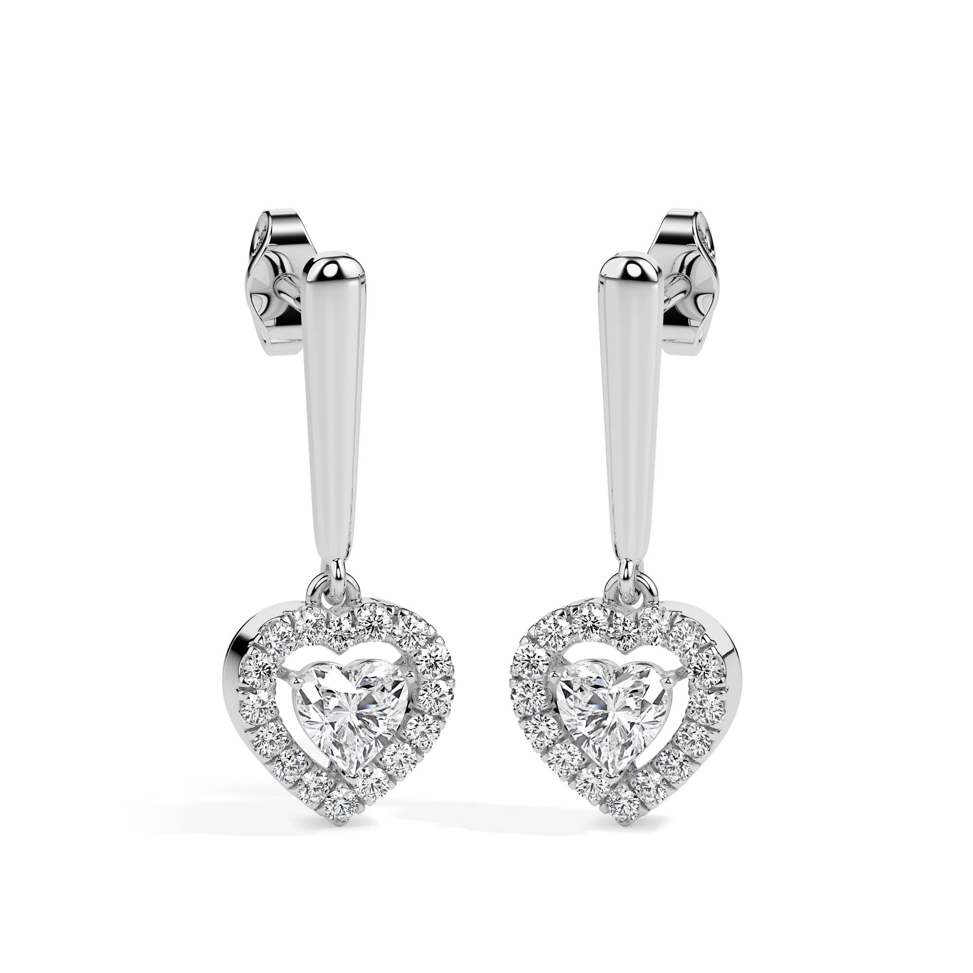 Magic Love in Every Sparkle: Heart Diamond Earrings