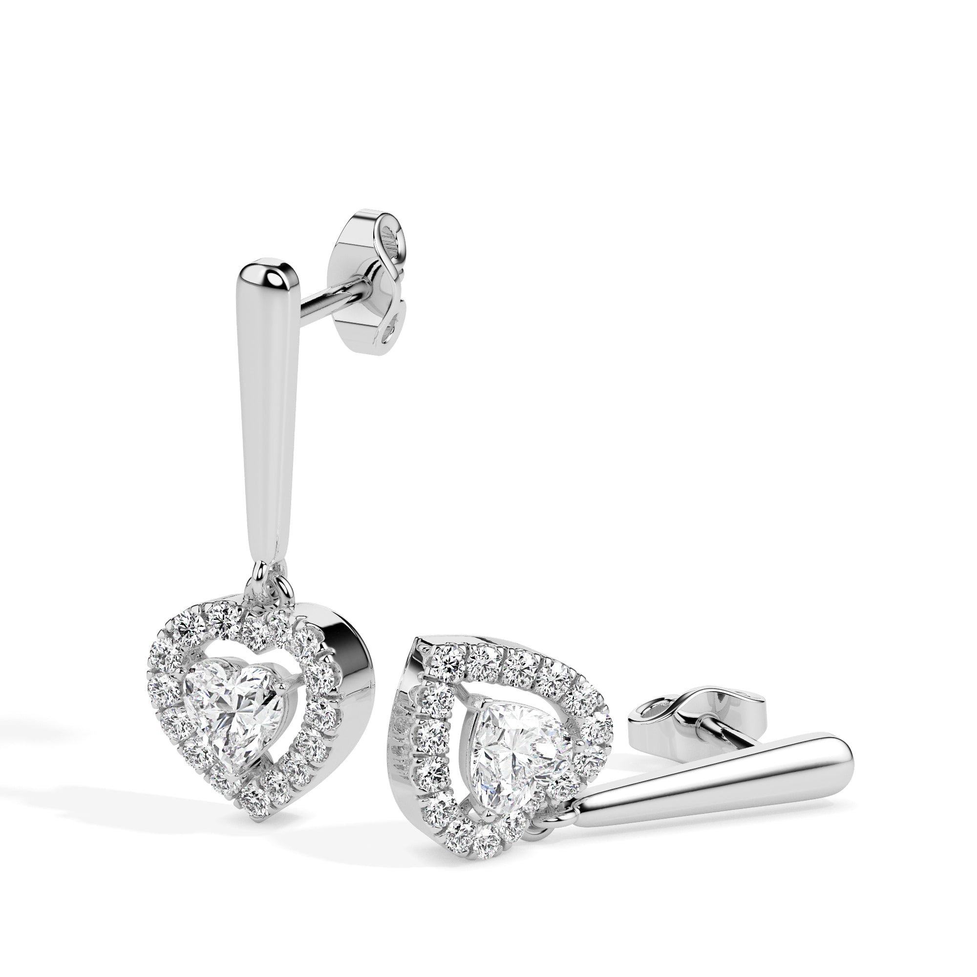 Magic Love in Every Sparkle: Heart Diamond Earrings