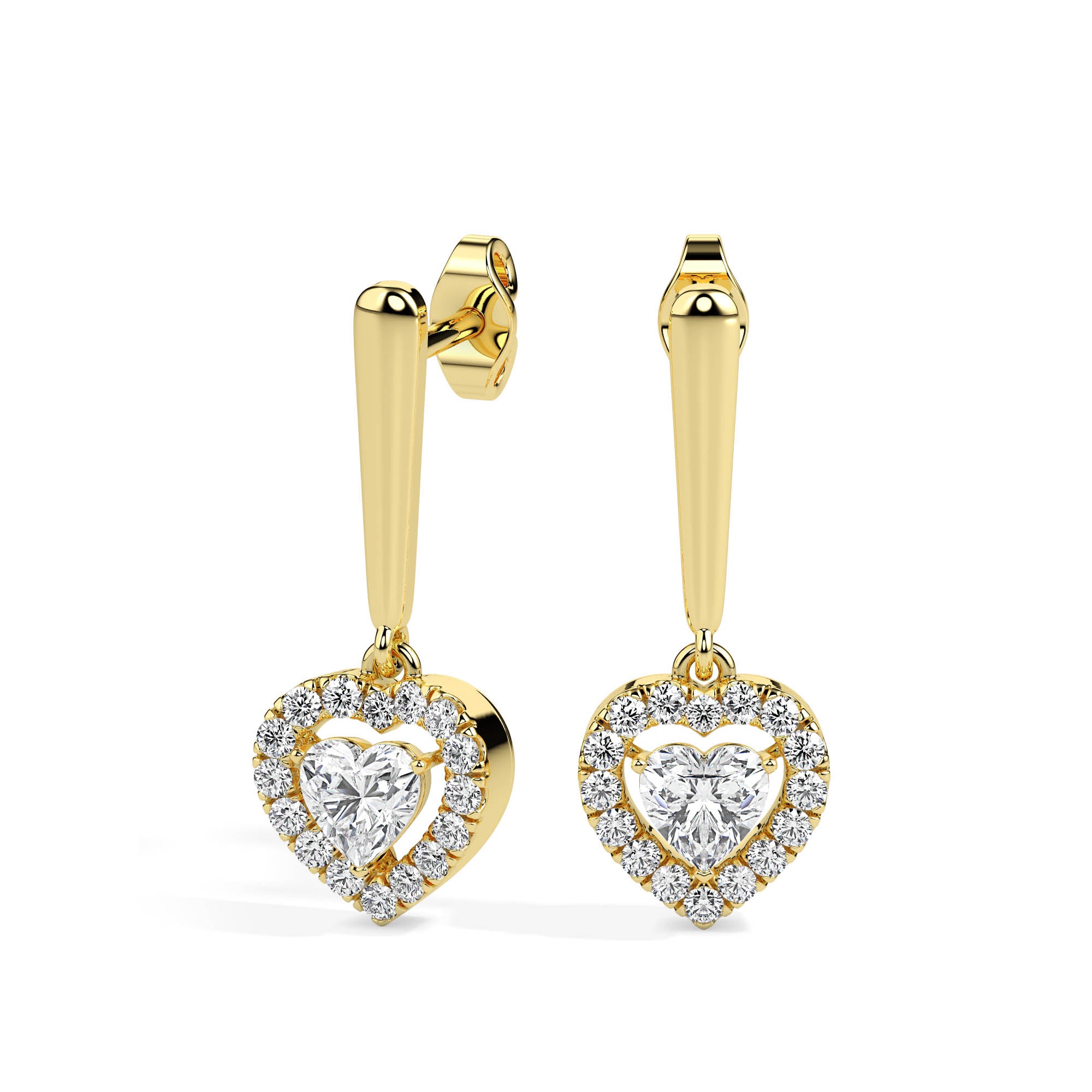 Magic Love in Every Sparkle: Heart Diamond Earrings