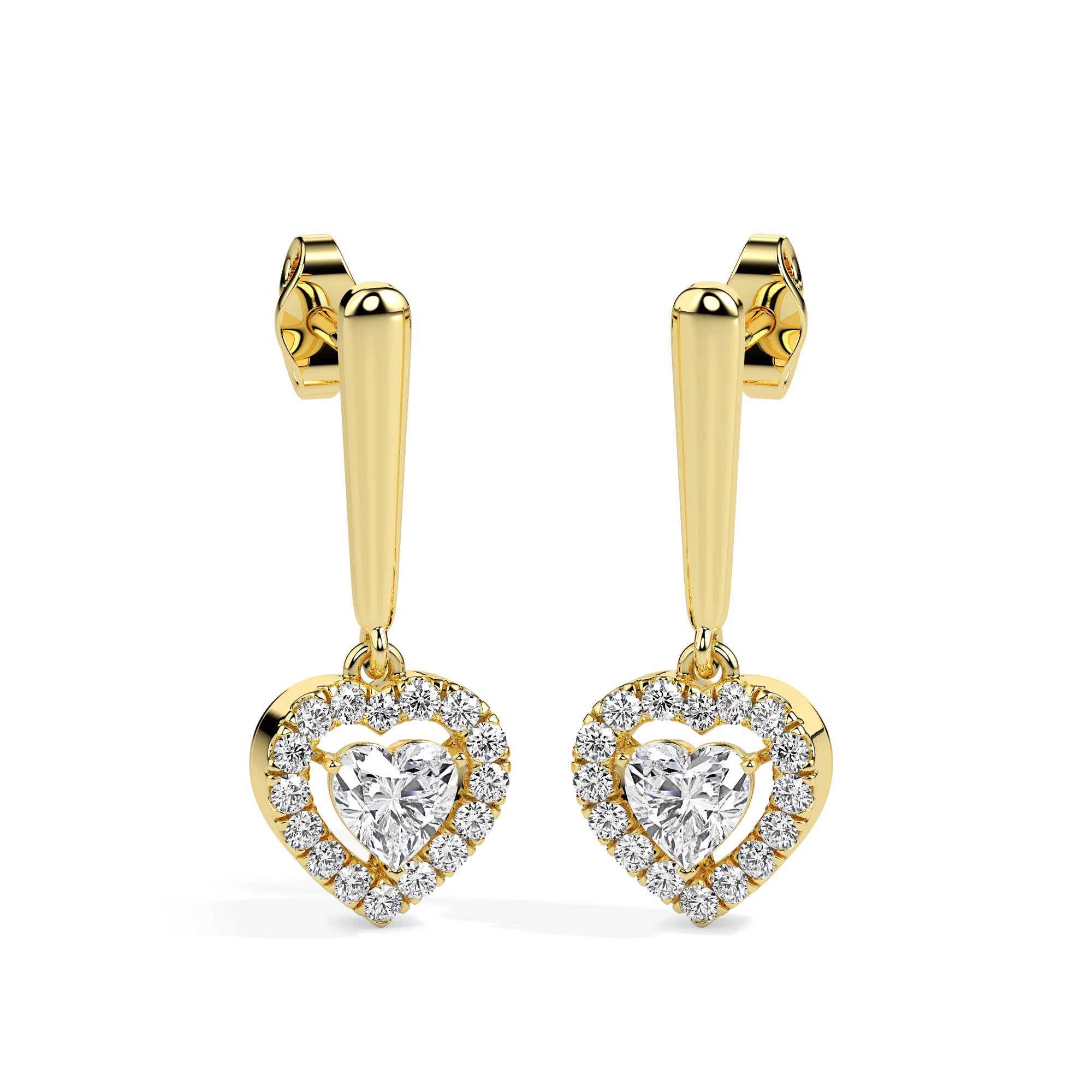 Magic Love in Every Sparkle: Heart Diamond Earrings