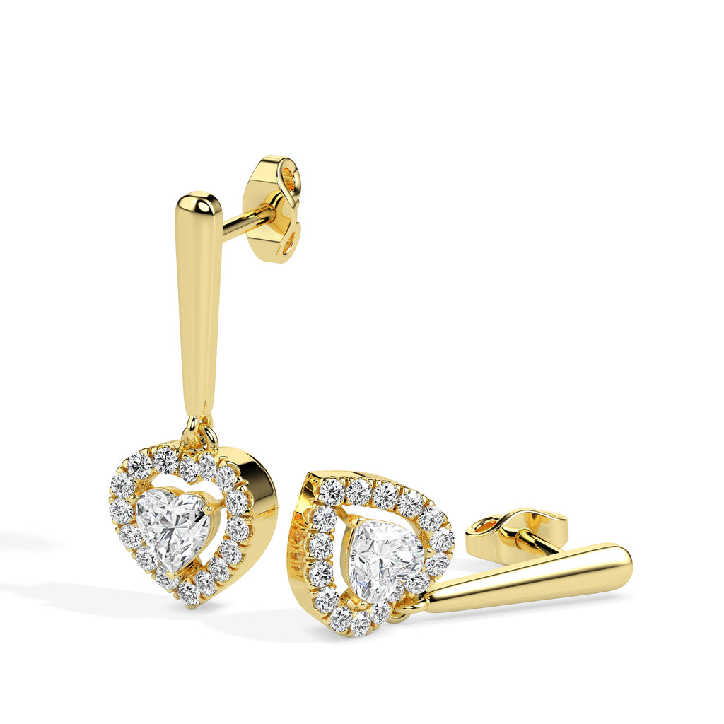 Magic Love in Every Sparkle: Heart Diamond Earrings