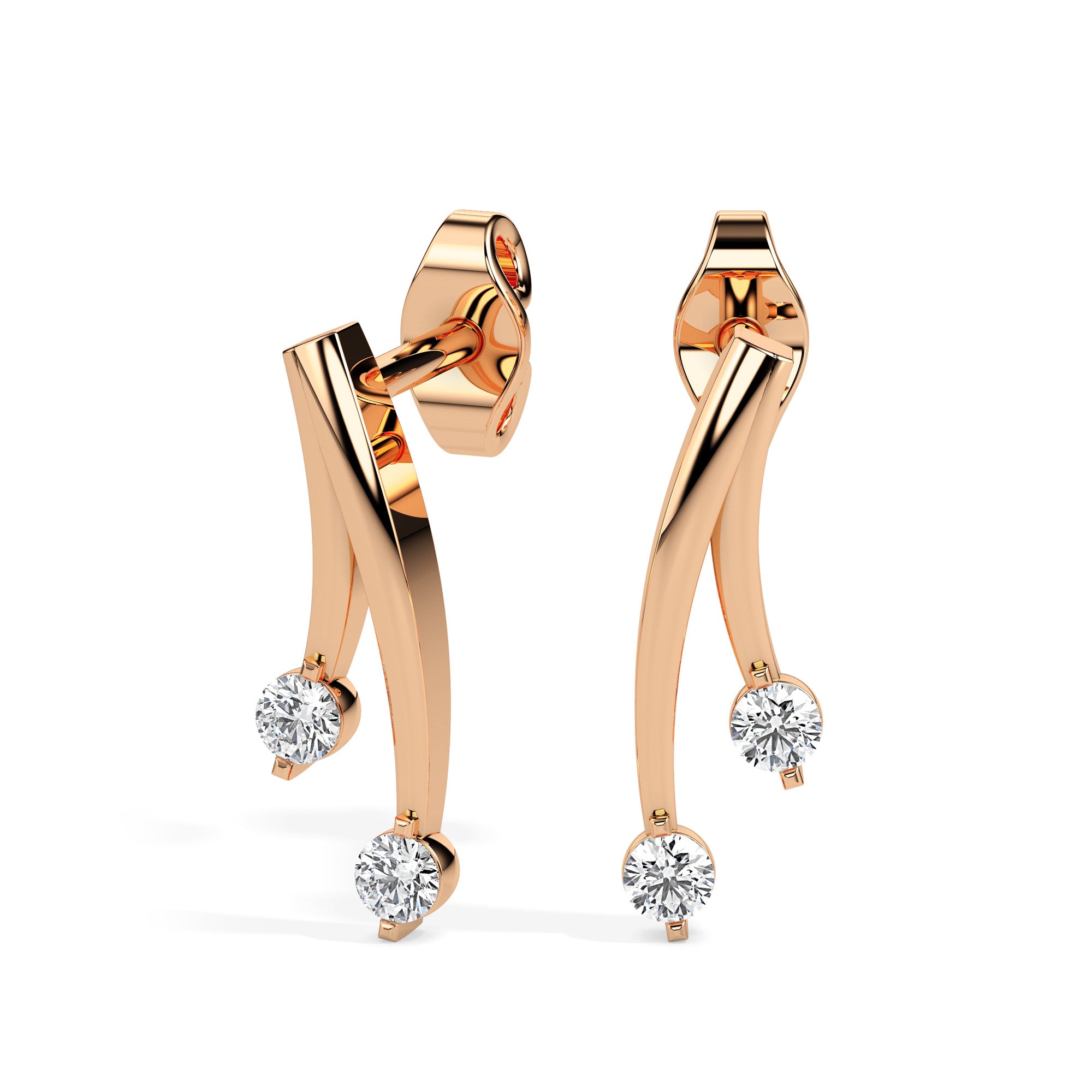 Magic Dazzling Duo: Double Diamond Earrings