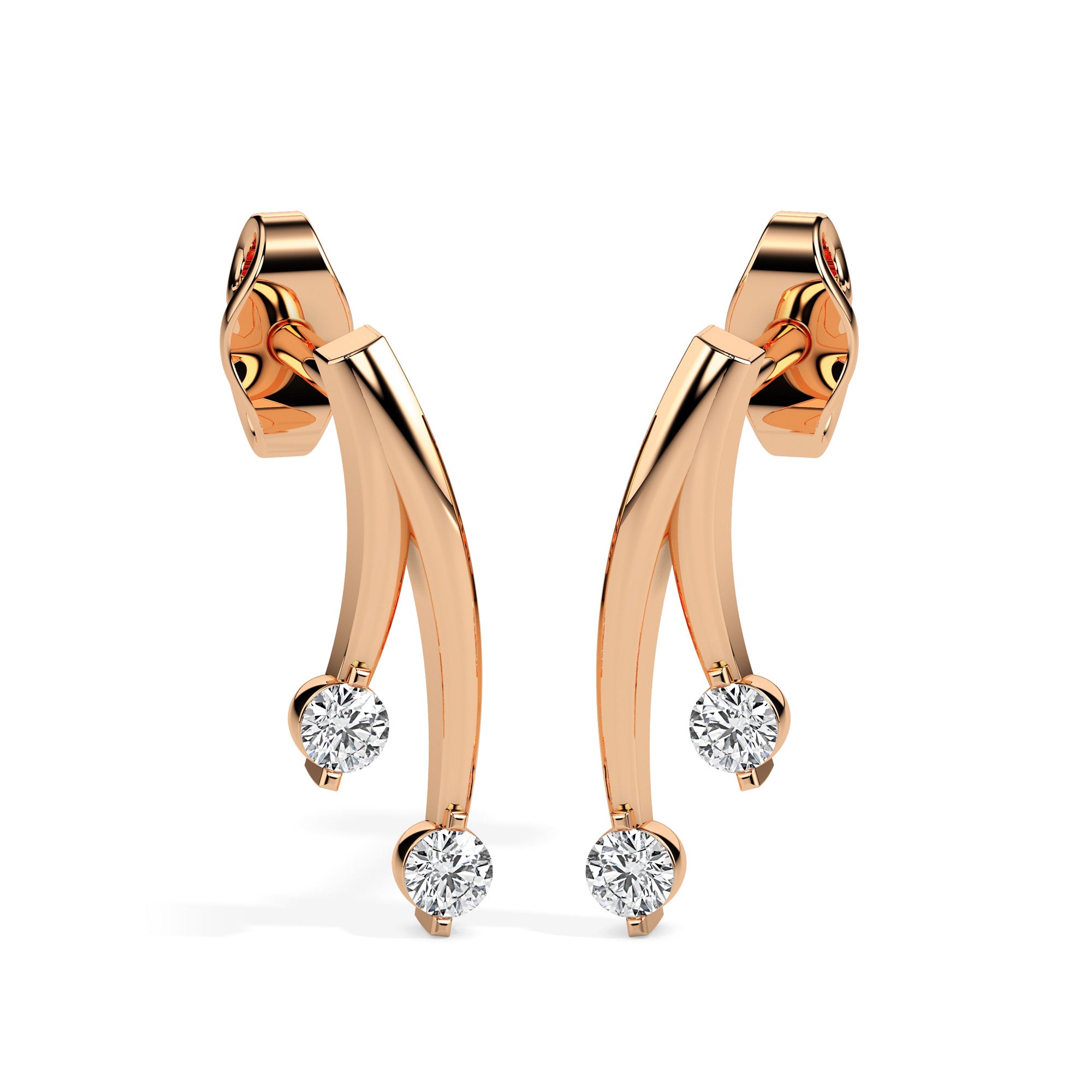 Magic Dazzling Duo: Double Diamond Earrings