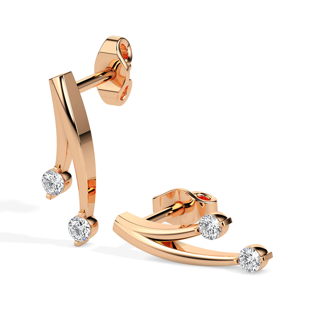 Magic Dazzling Duo: Double Diamond Earrings