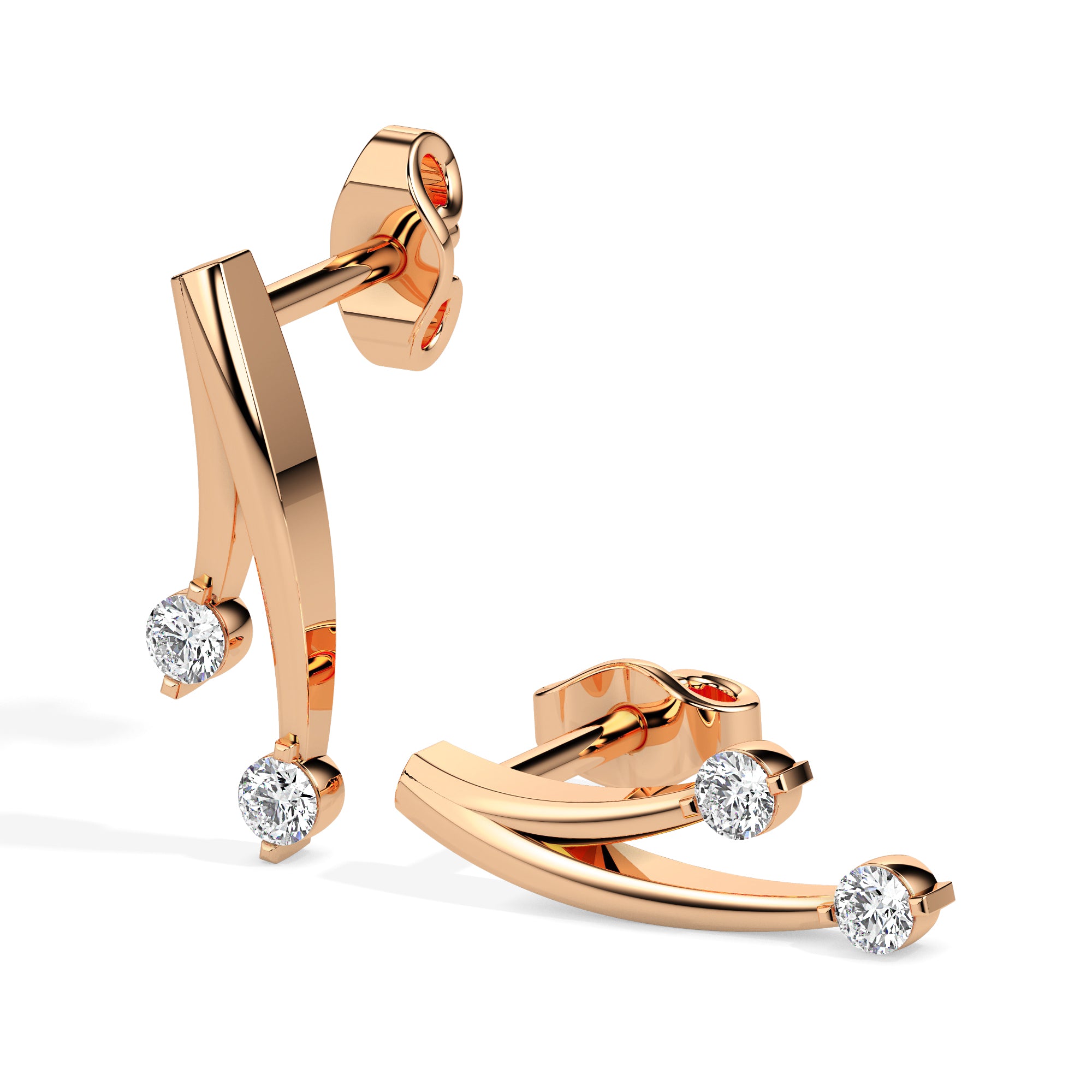 Magic Dazzling Duo: Double Diamond Earrings