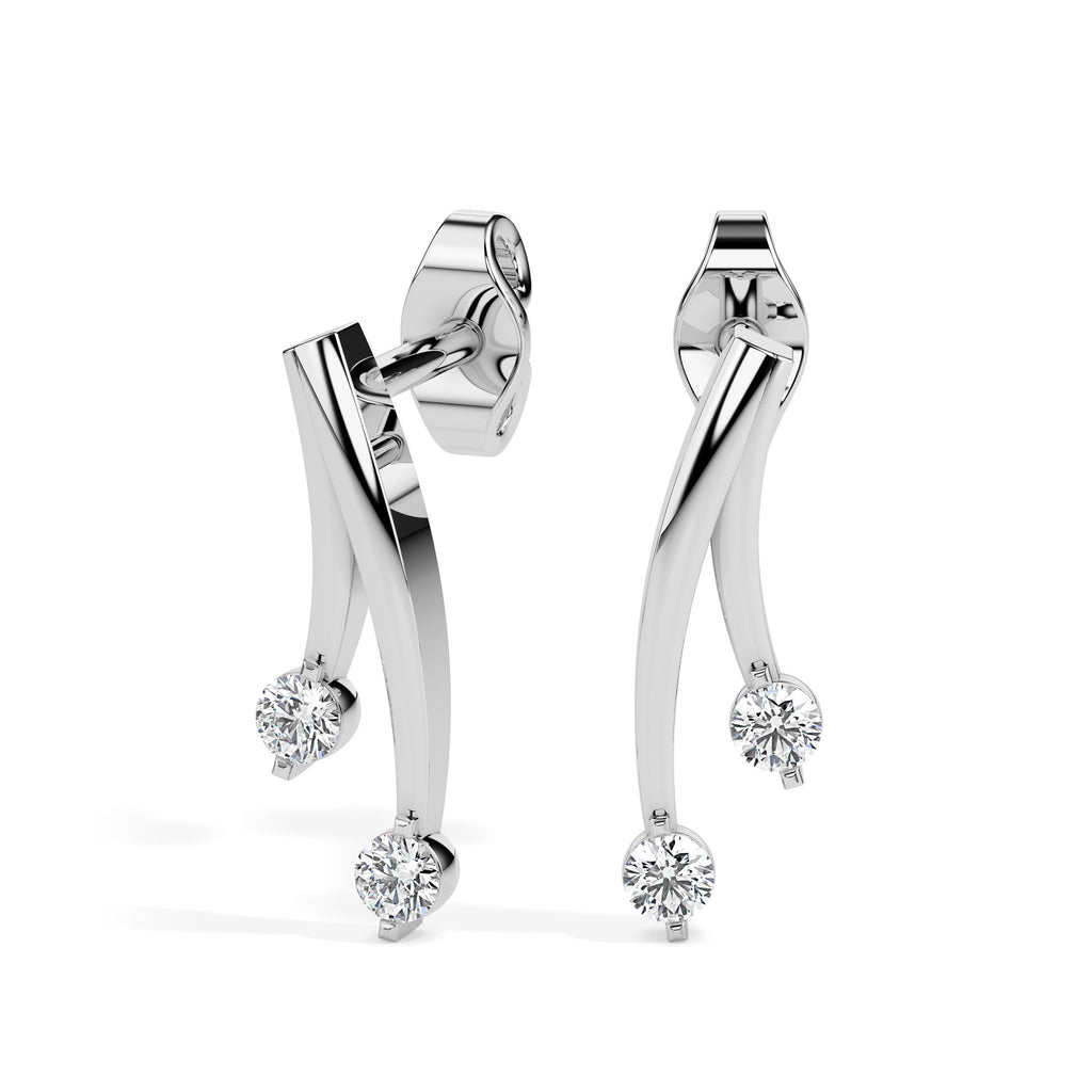 Magic Dazzling Duo: Double Diamond Earrings