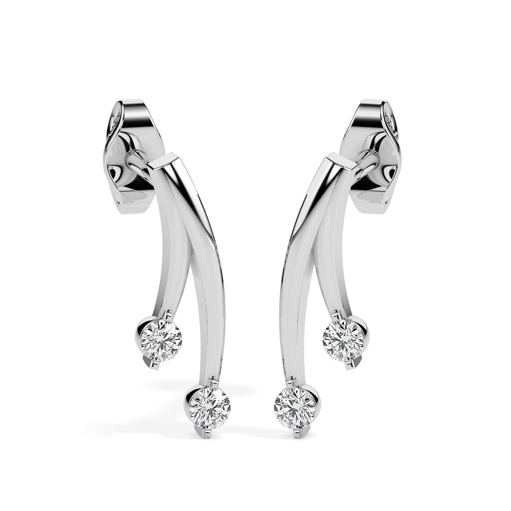 Magic Dazzling Duo: Double Diamond Earrings
