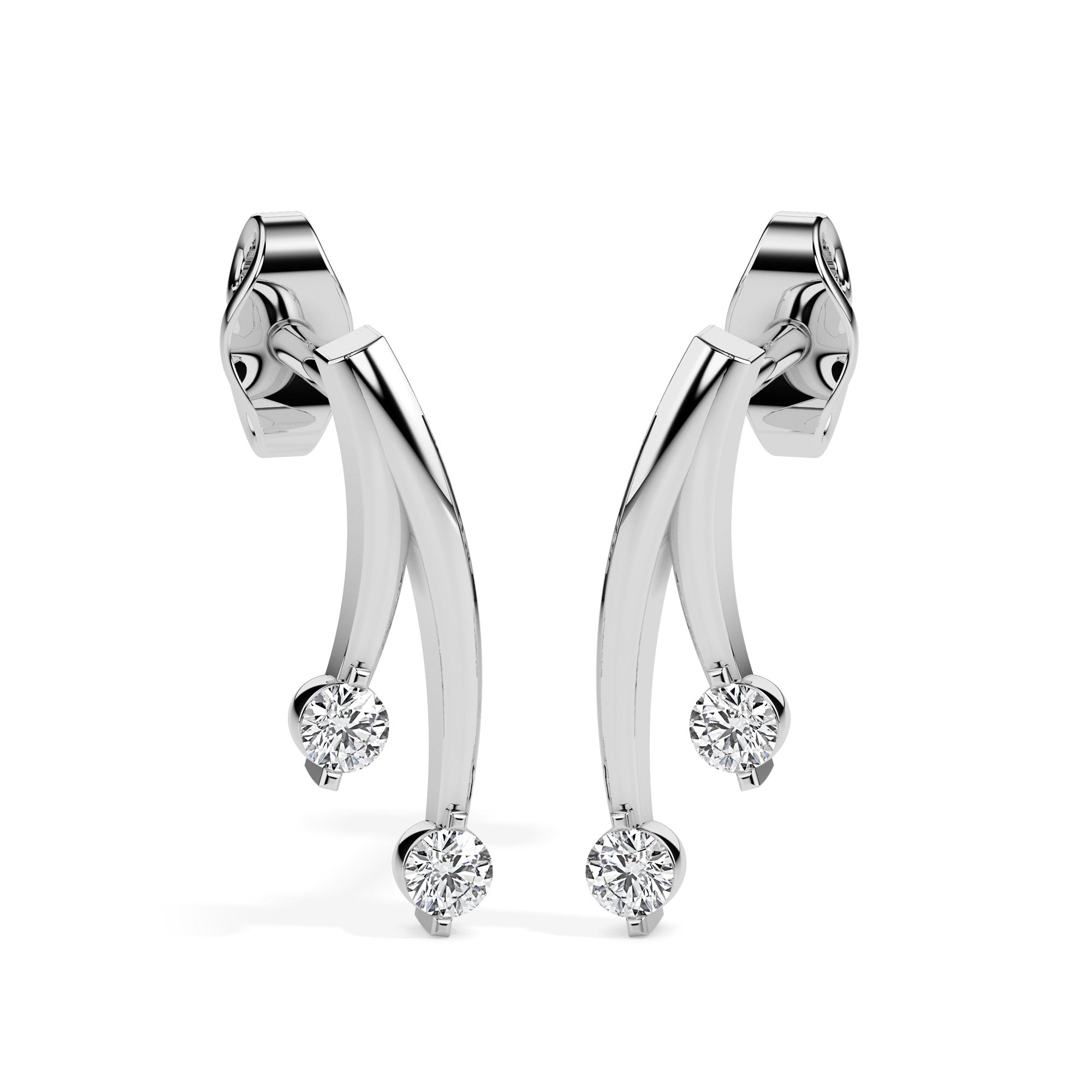 Magic Dazzling Duo: Double Diamond Earrings