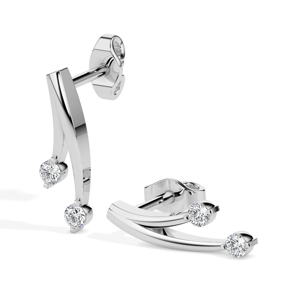 Magic Dazzling Duo: Double Diamond Earrings