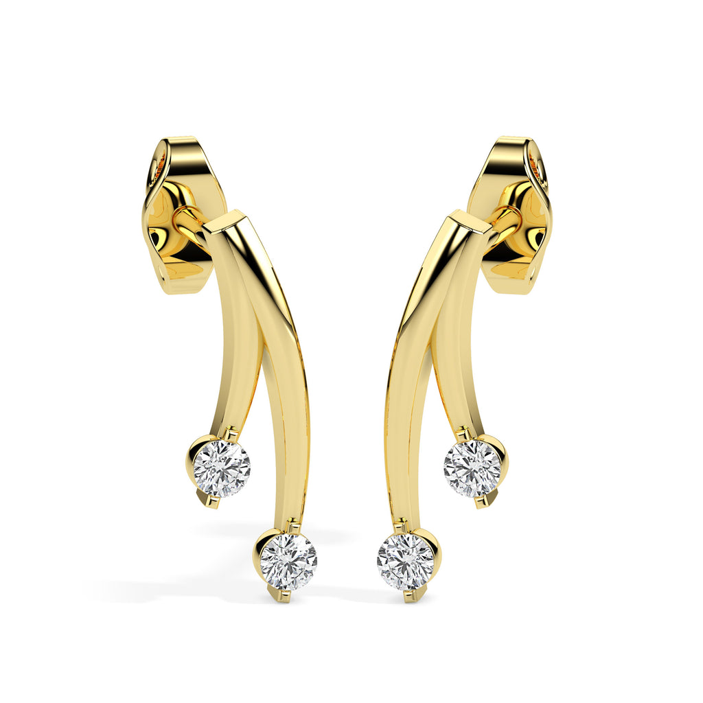 Magic Dazzling Duo: Double Diamond Earrings