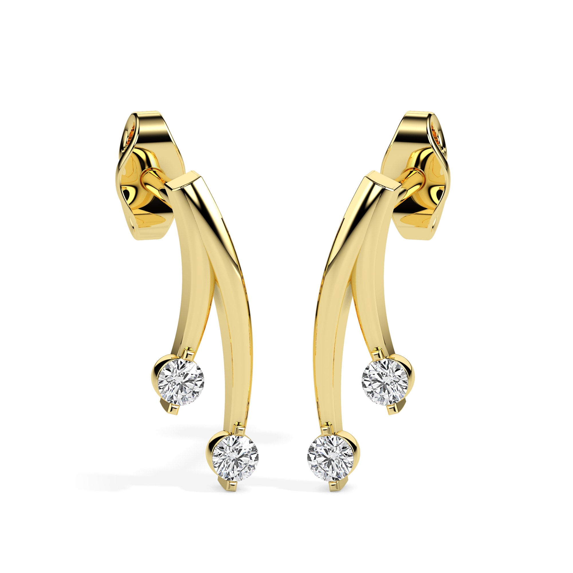 Magic Dazzling Duo: Double Diamond Earrings