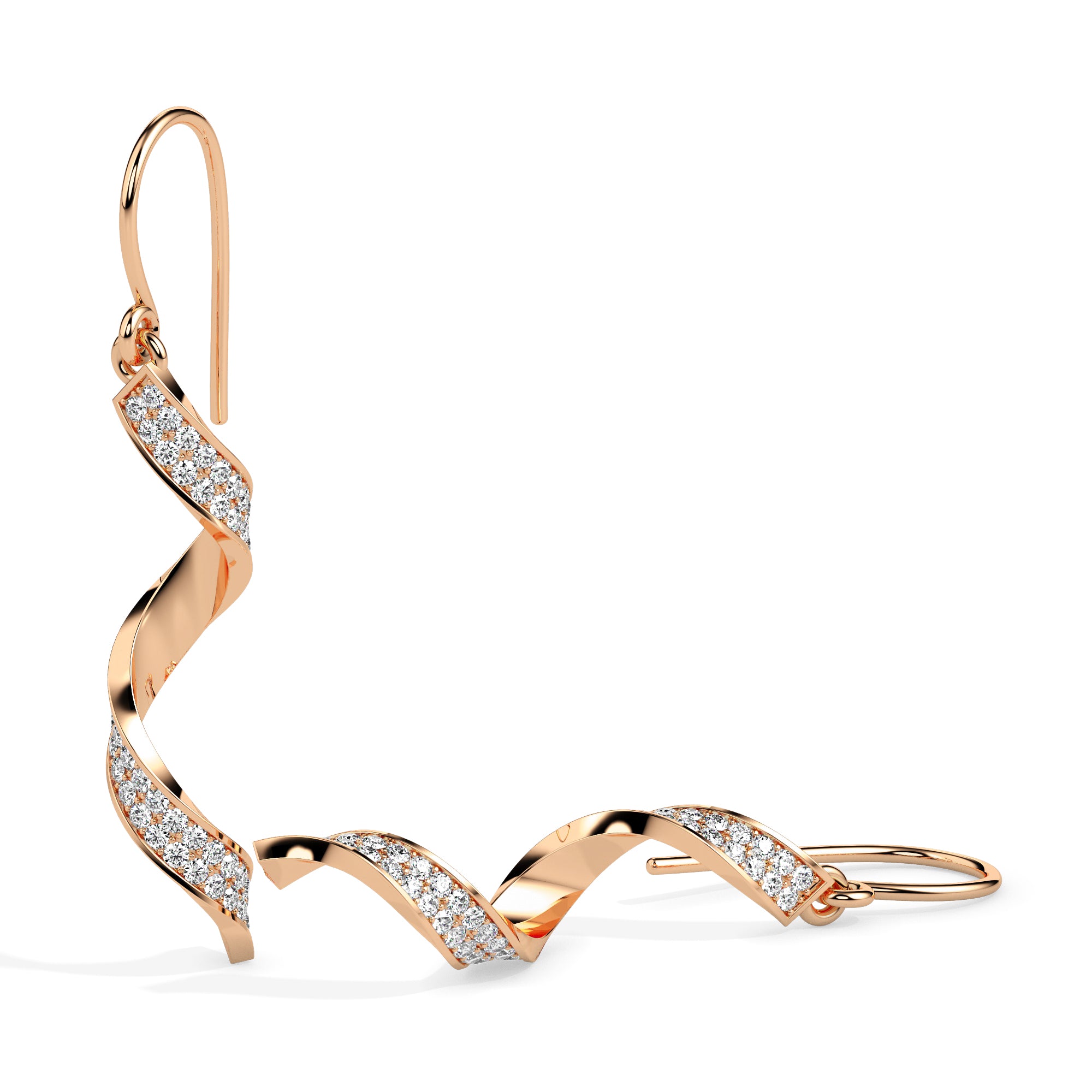 Magic Graceful Curve Diamond Earrings