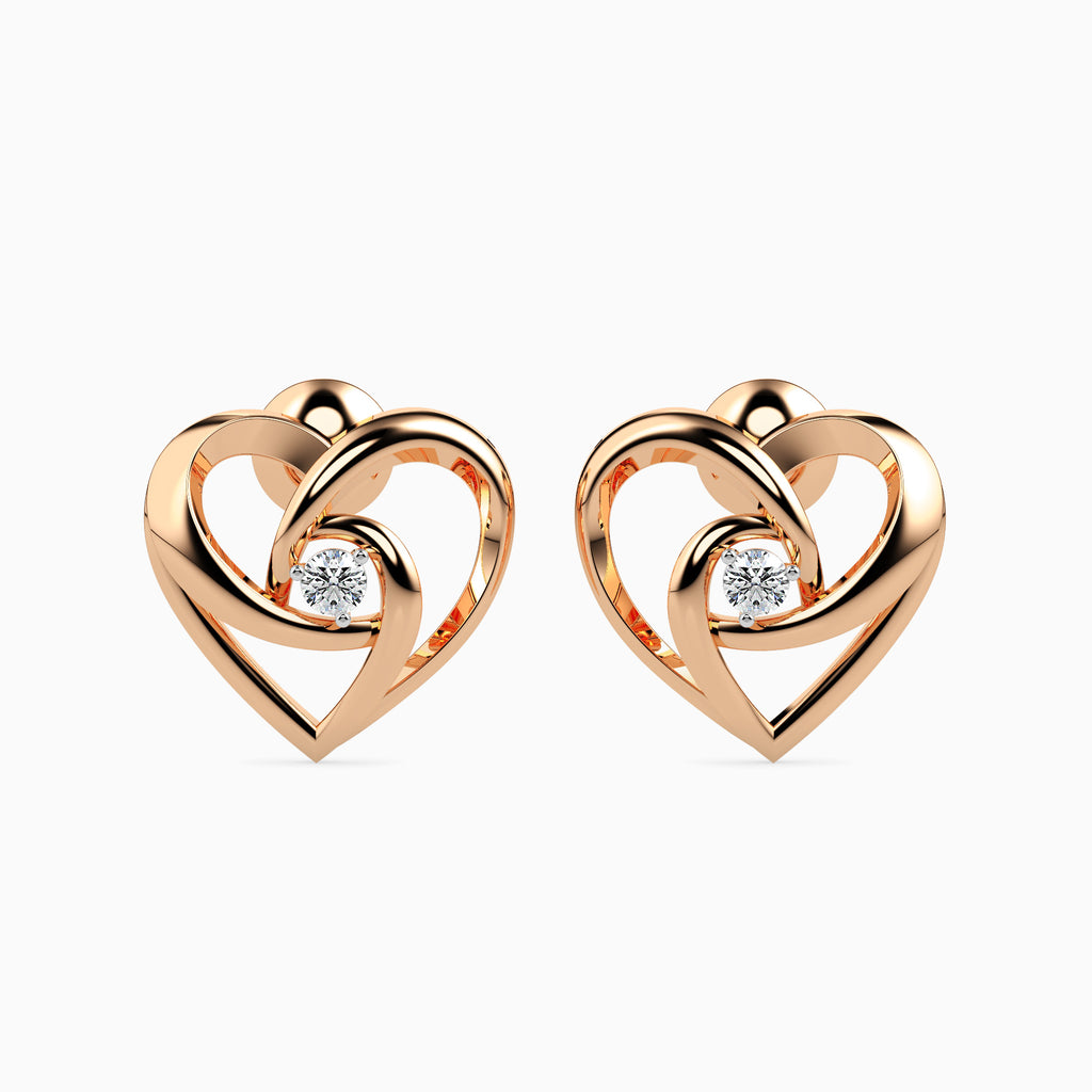 Magic Gold & Diamond Heart Earrings