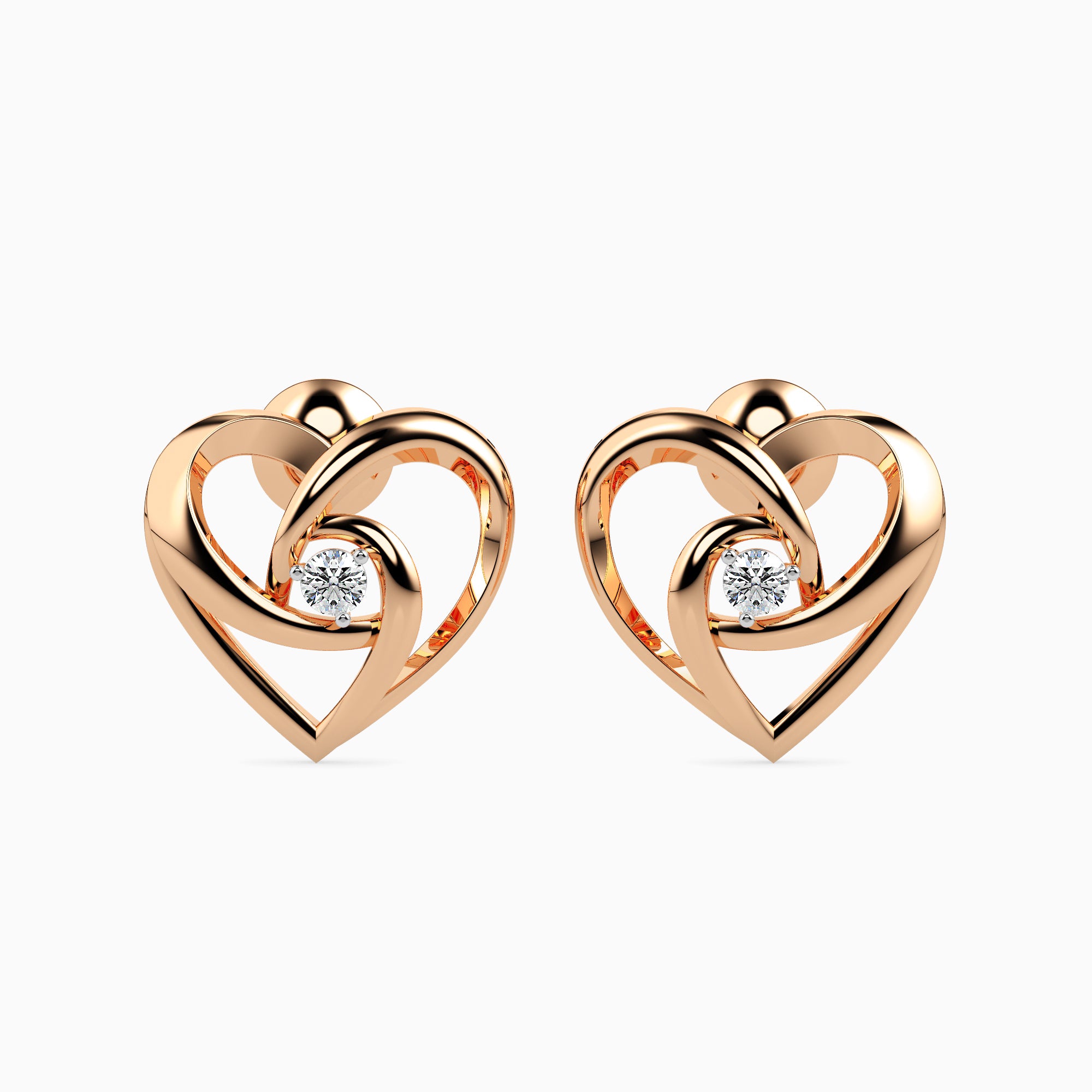 Magic Gold & Diamond Heart Earrings