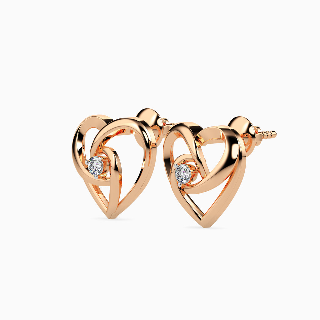 Magic Gold & Diamond Heart Earrings