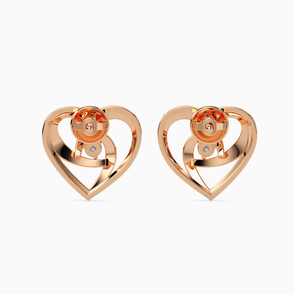 Magic Gold & Diamond Heart Earrings