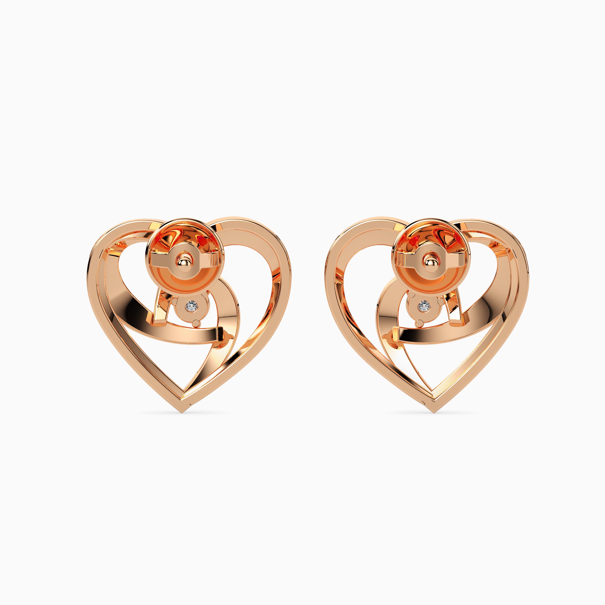 Magic Gold & Diamond Heart Earrings
