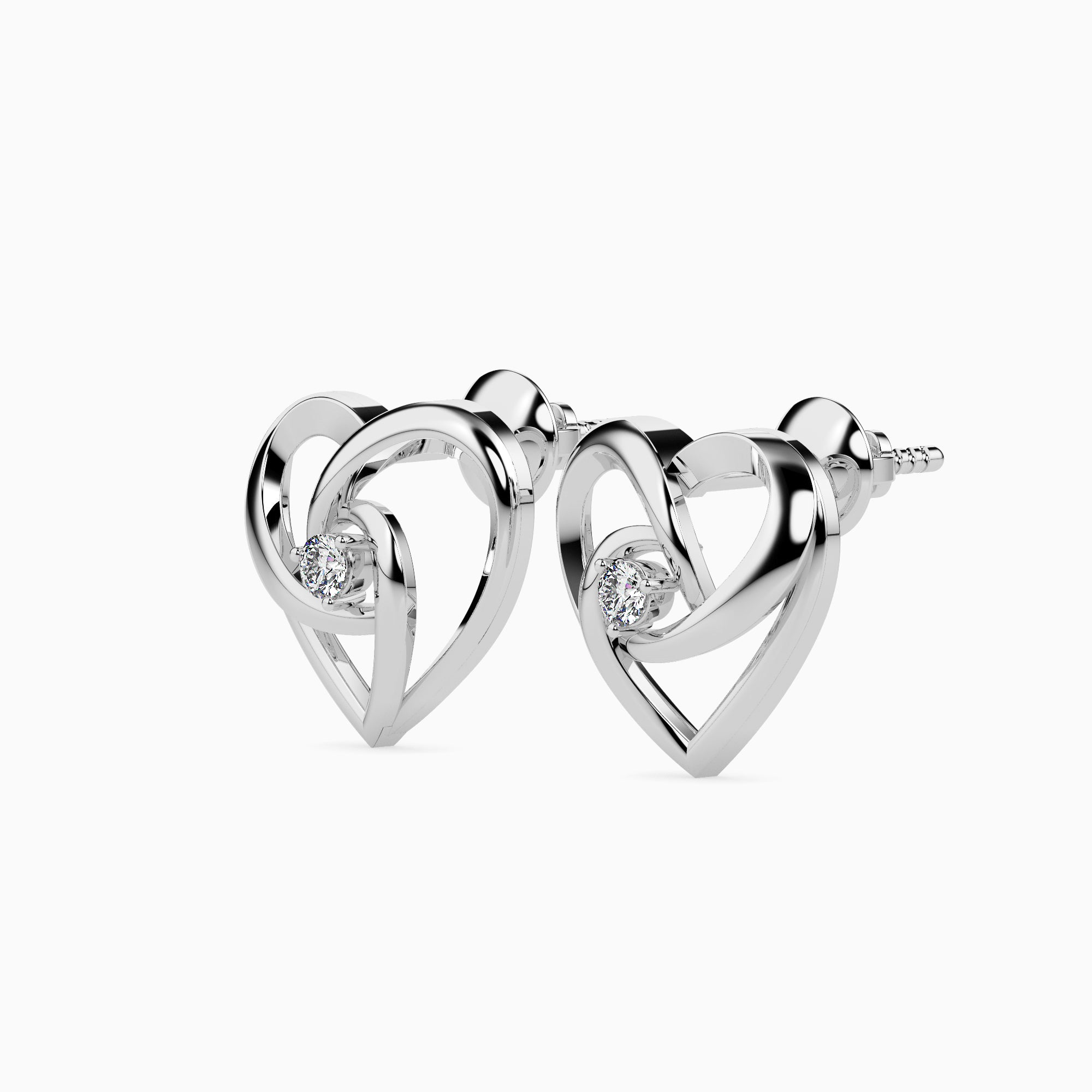 Magic Gold & Diamond Heart Earrings
