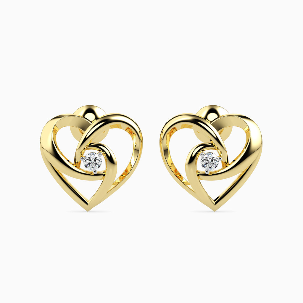 Magic Gold & Diamond Heart Earrings