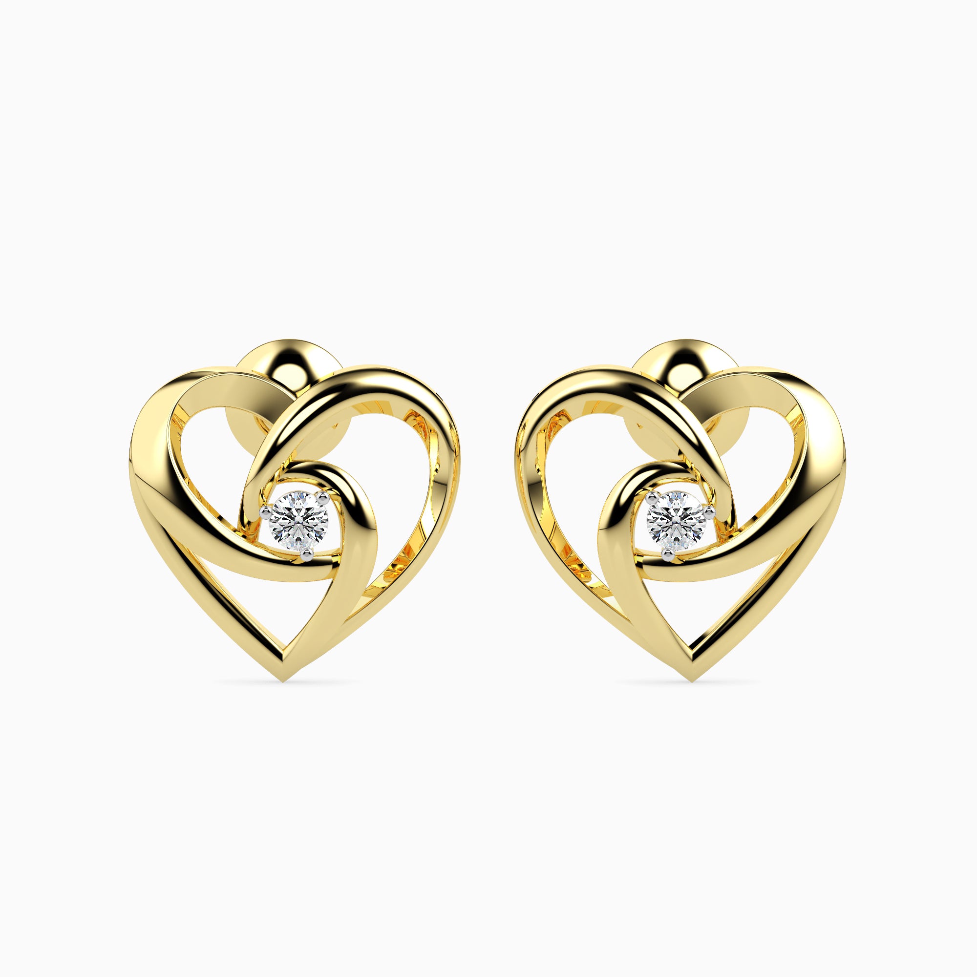 Magic Gold & Diamond Heart Earrings