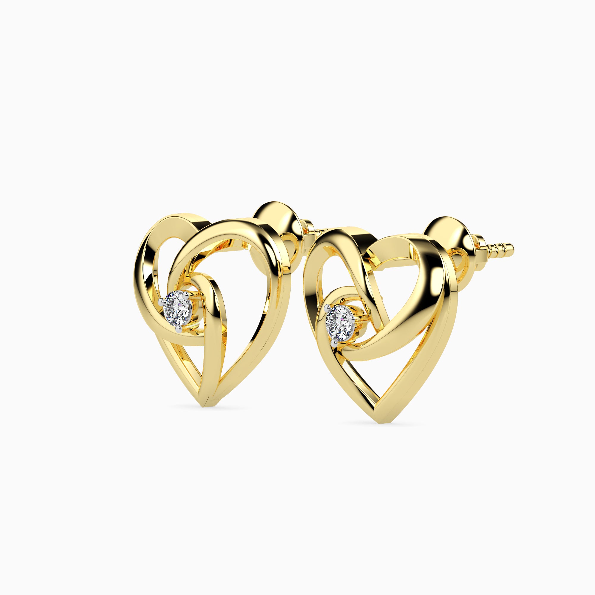Magic Gold & Diamond Heart Earrings