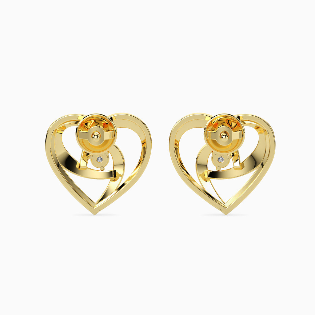 Magic Gold & Diamond Heart Earrings