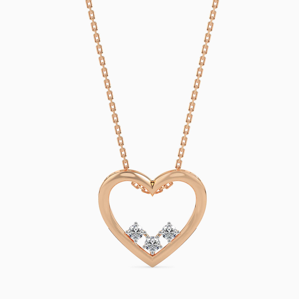 Magic Love Glow: Pure Heart Pendant In Gold & Diamond