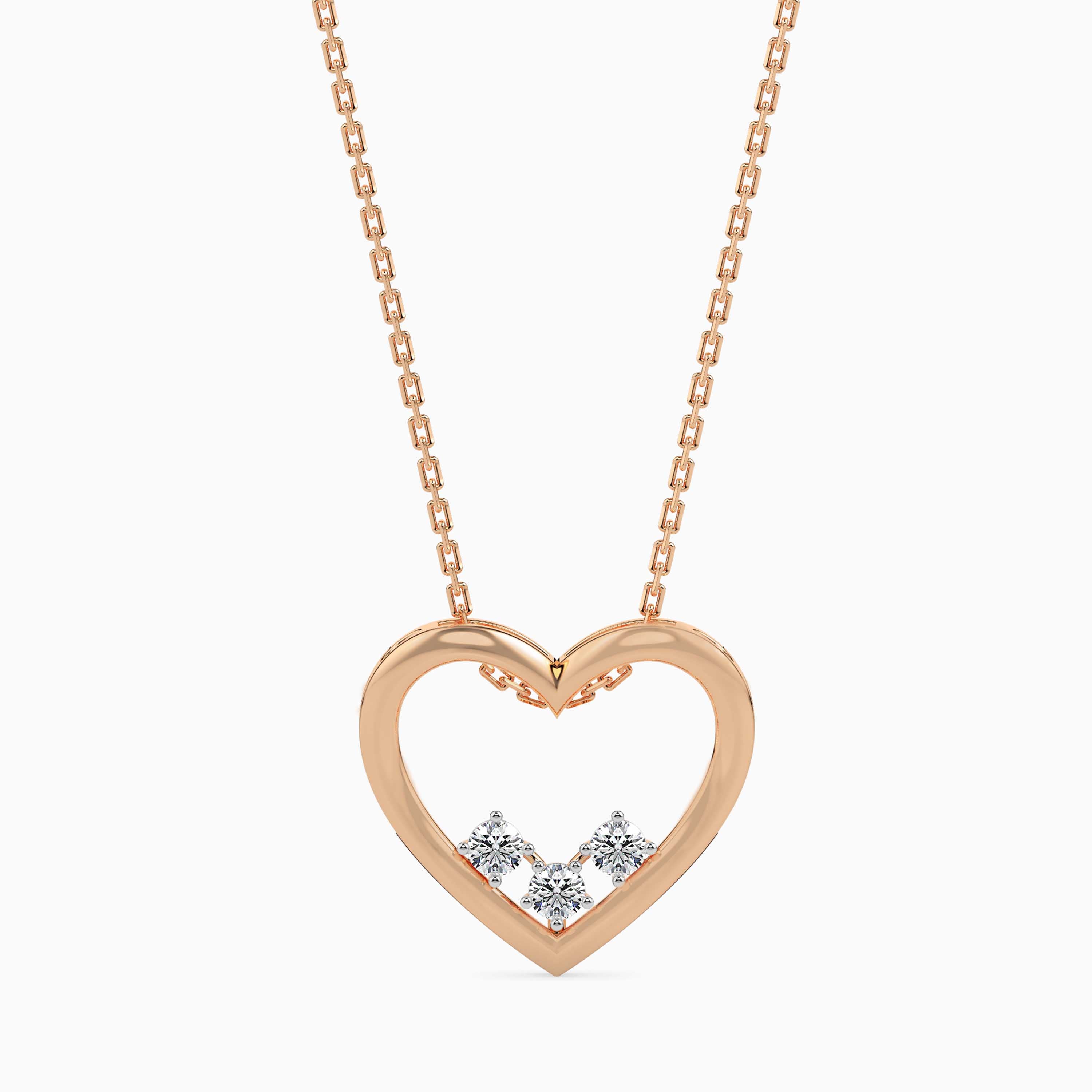 Magic Love Glow: Pure Heart Pendant In Gold & Diamond