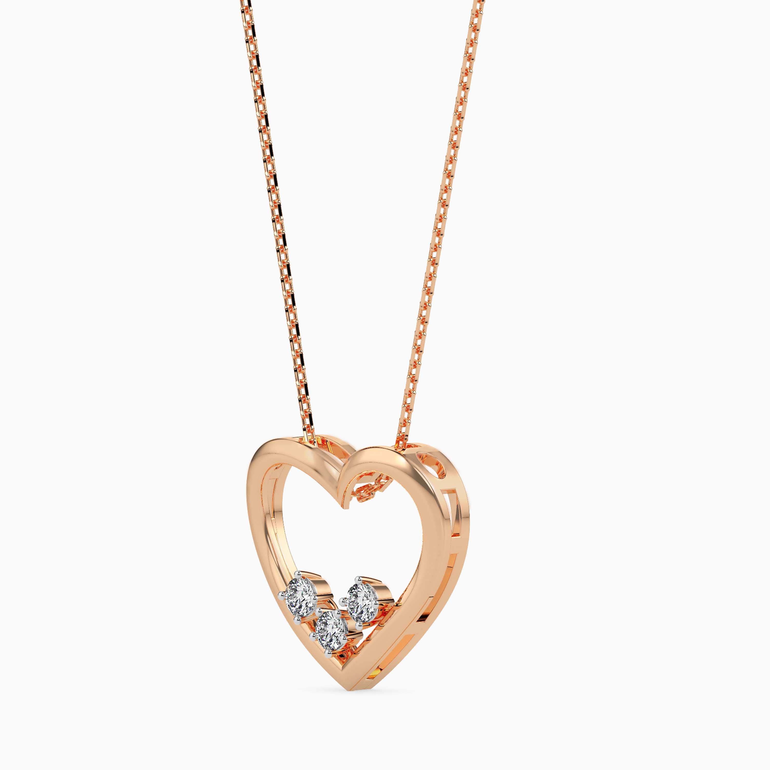 Magic Love Glow: Pure Heart Pendant In Gold & Diamond