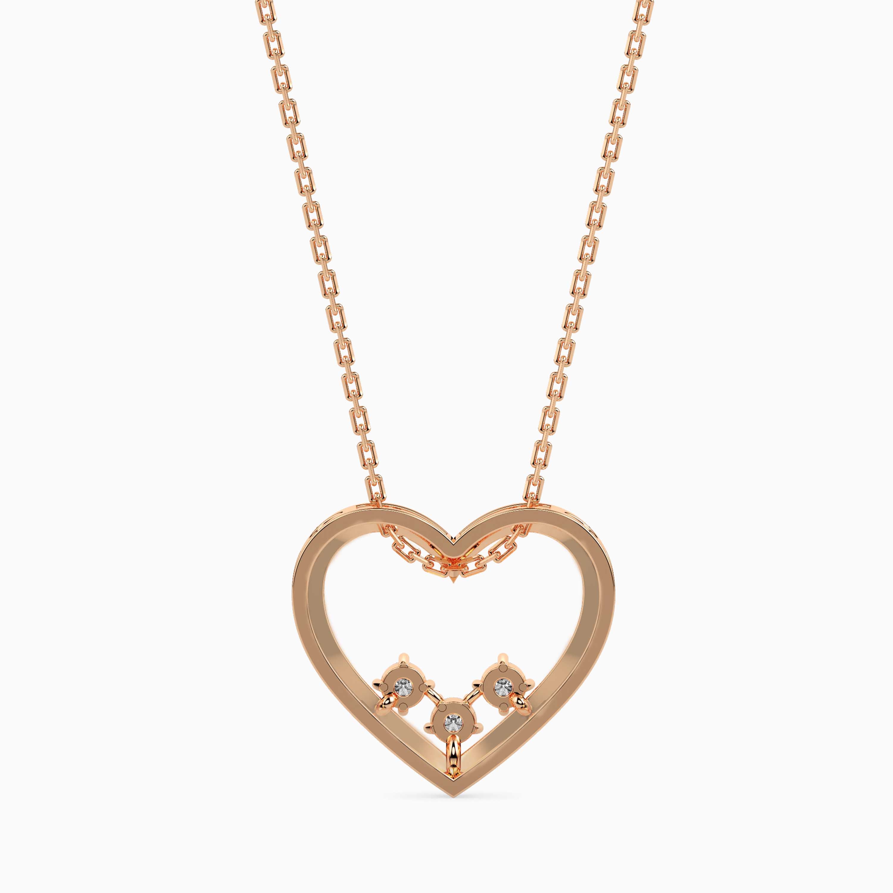 Magic Love Glow: Pure Heart Pendant In Gold & Diamond