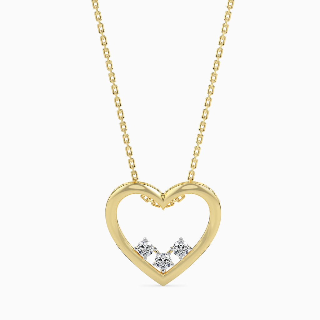 Magic Love Glow: Pure Heart Pendant In Gold & Diamond